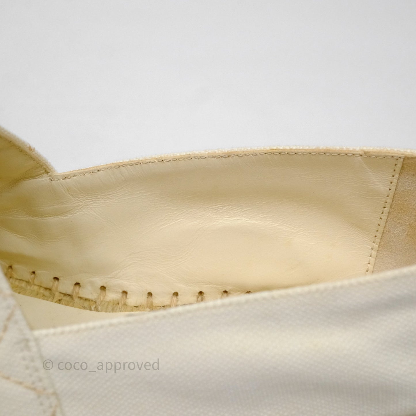 Chanel Espadrilles Beige Ivory White Size 37