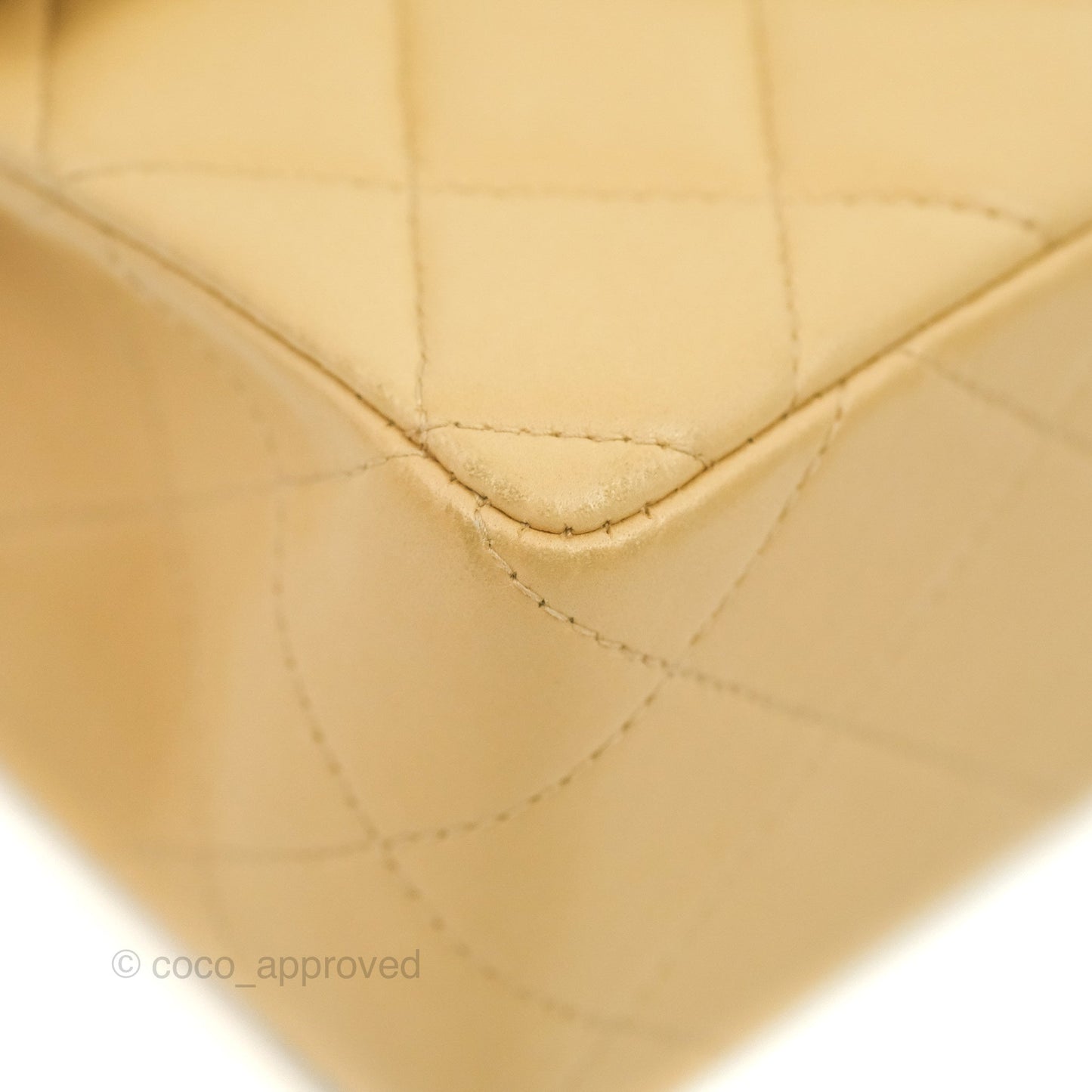 Chanel Vintage Mini Square Beige Lambskin 24K Gold Hardware