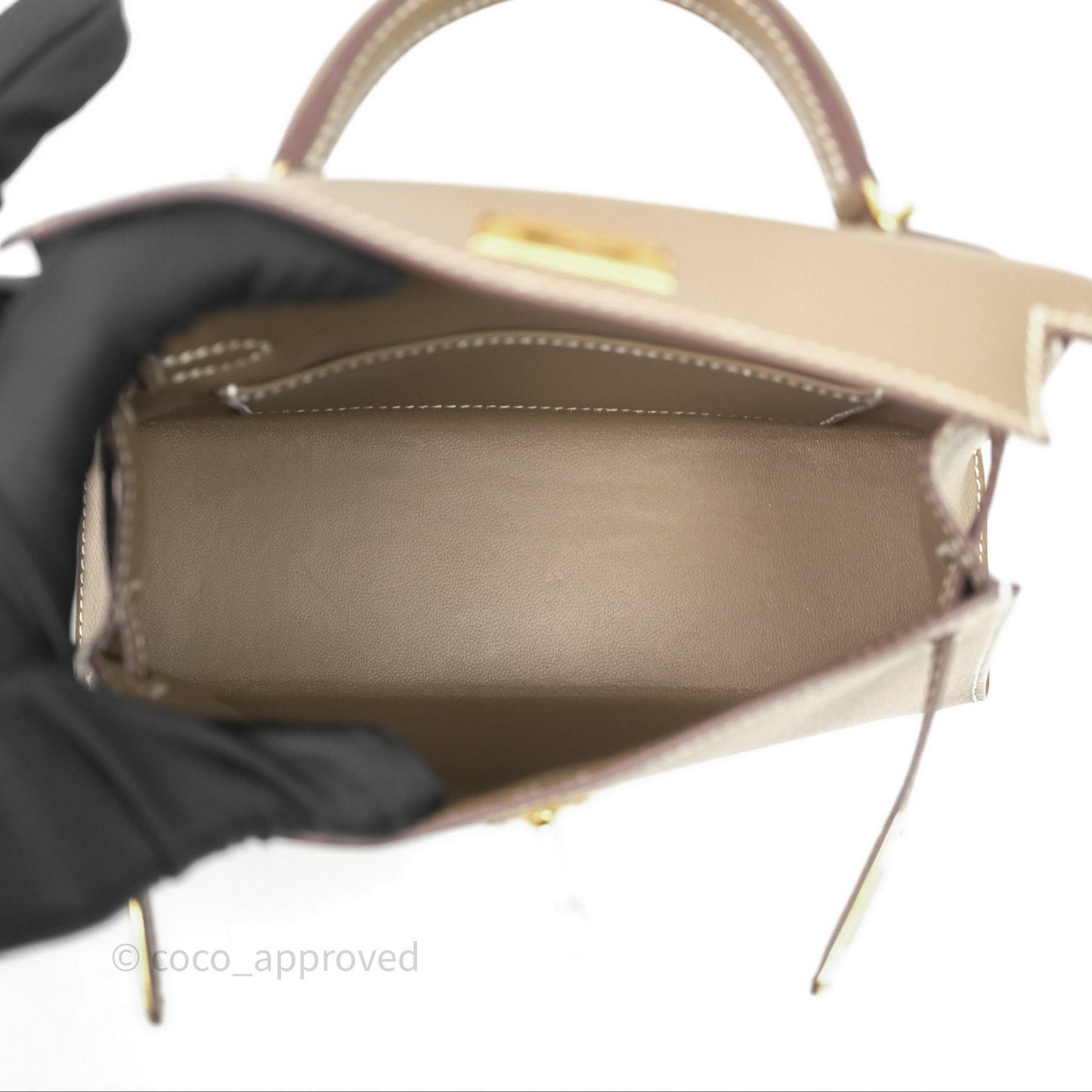 Hermès Mini Kelly II Etoupe Epsom Gold Hardware