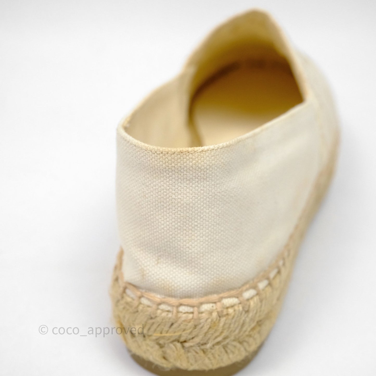 Chanel Espadrilles Beige Ivory White Size 37