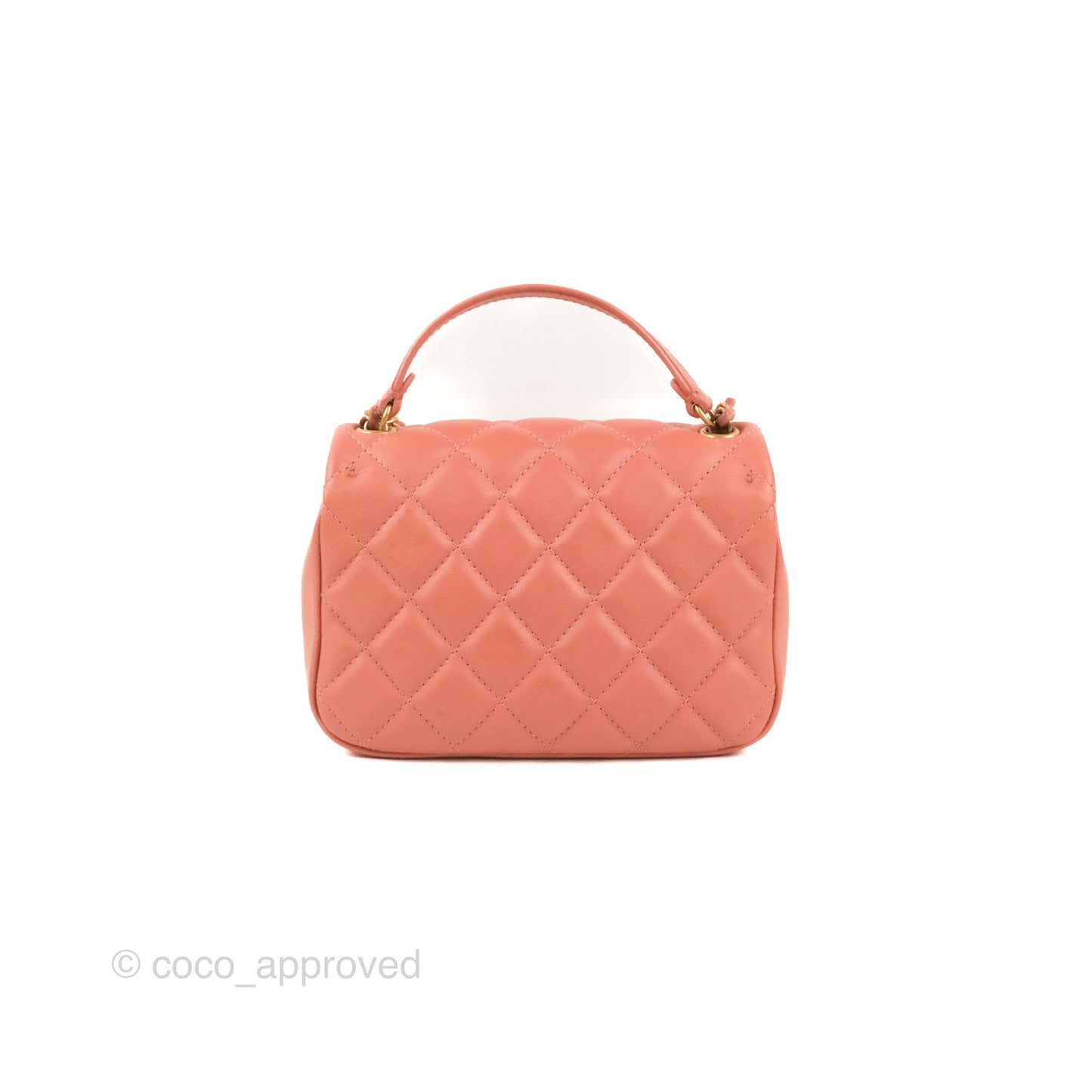 Chanel Day Trip Quilted Small Pink Lambskin Aged Gold Hardware