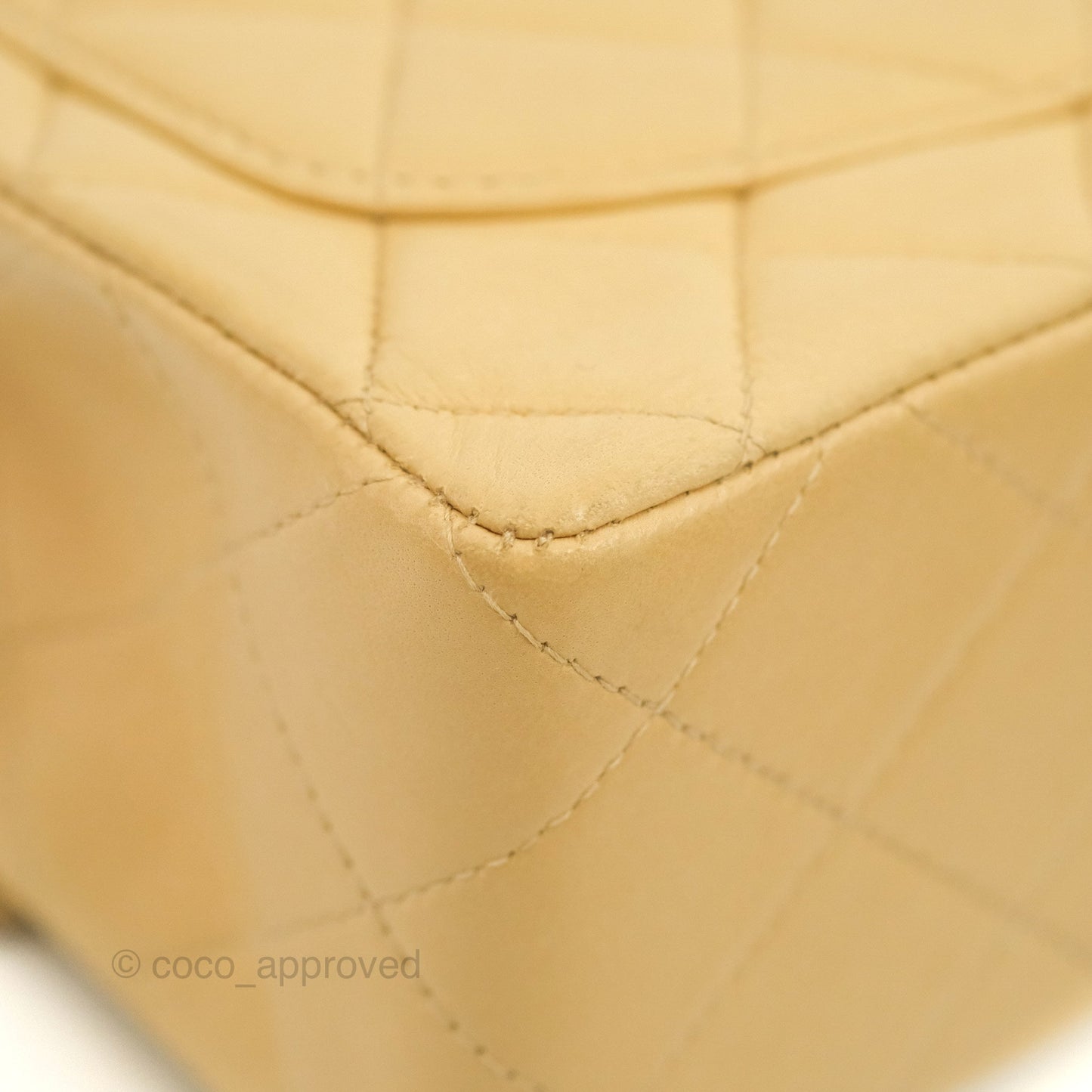 Chanel Vintage Mini Square Beige Lambskin 24K Gold Hardware