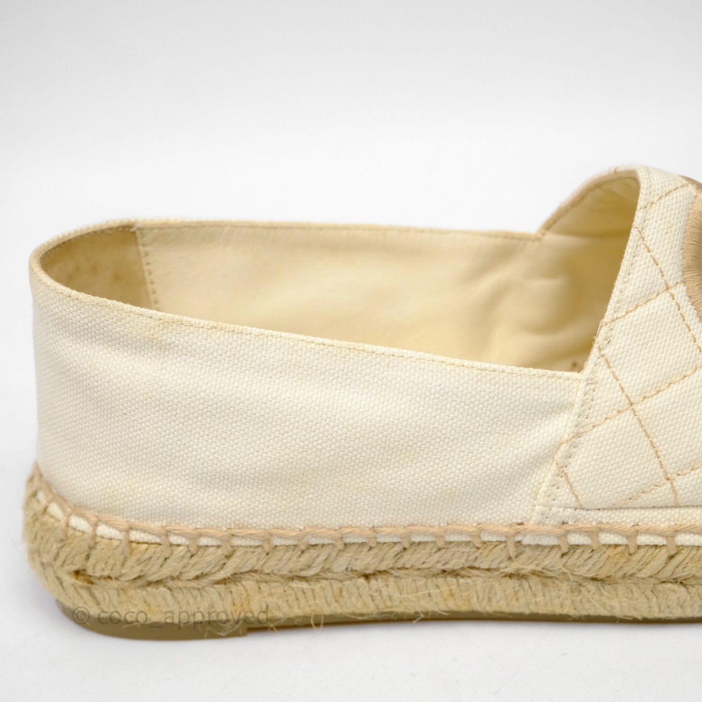 Chanel Espadrilles Beige Ivory White Size 37