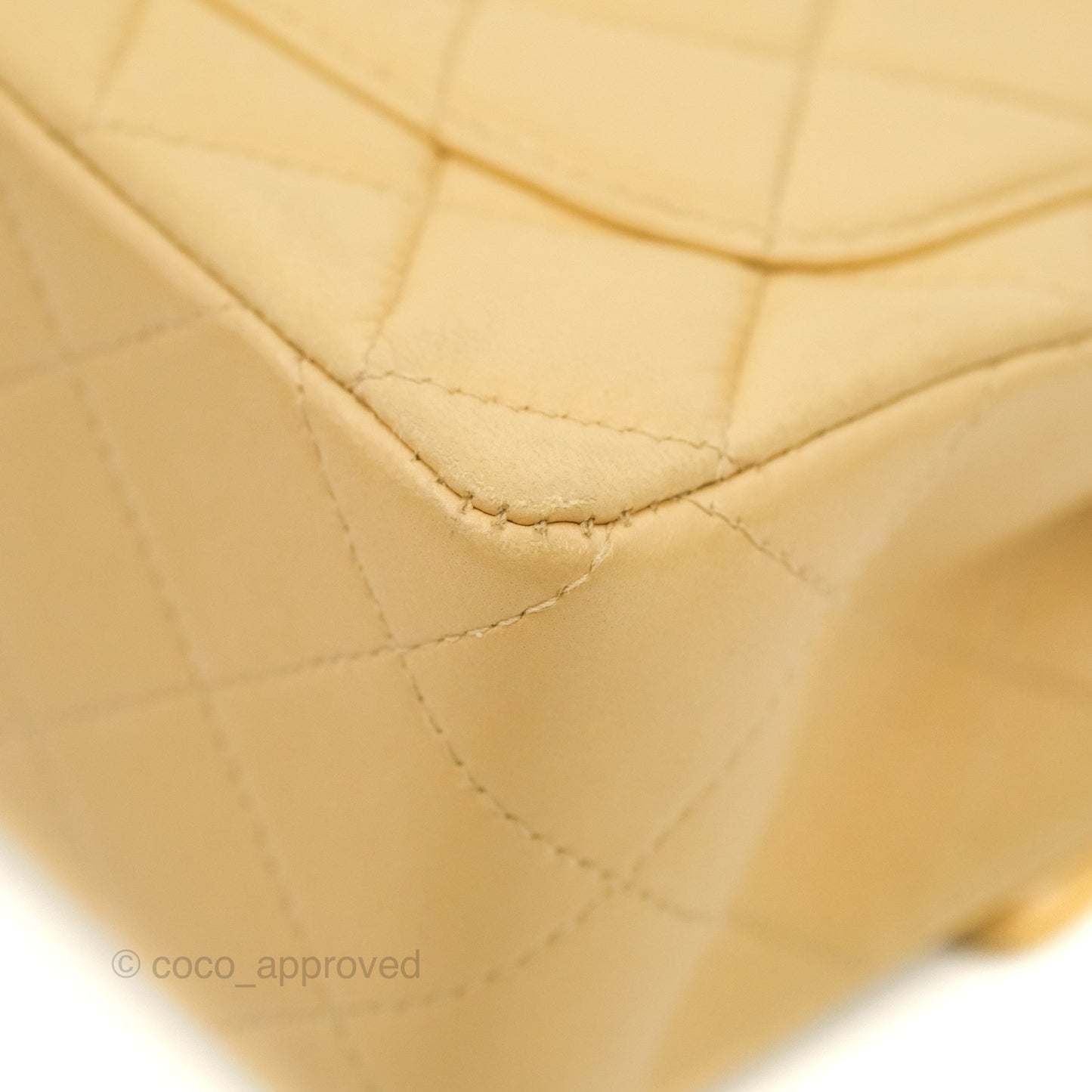 Chanel Vintage Mini Square Beige Lambskin 24K Gold Hardware