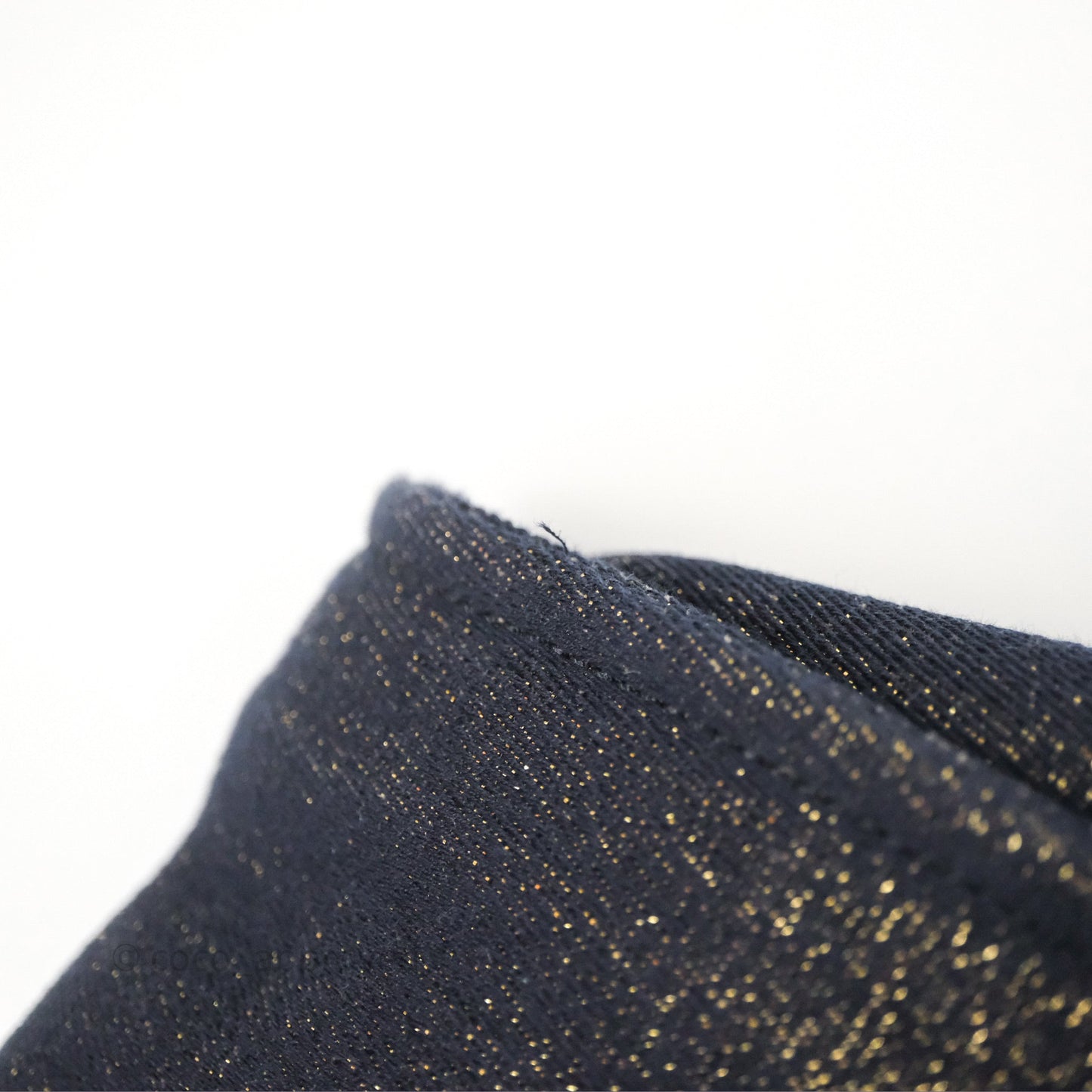 Chanel Large Deauville Navy Glitter Canvas Gold Hardware