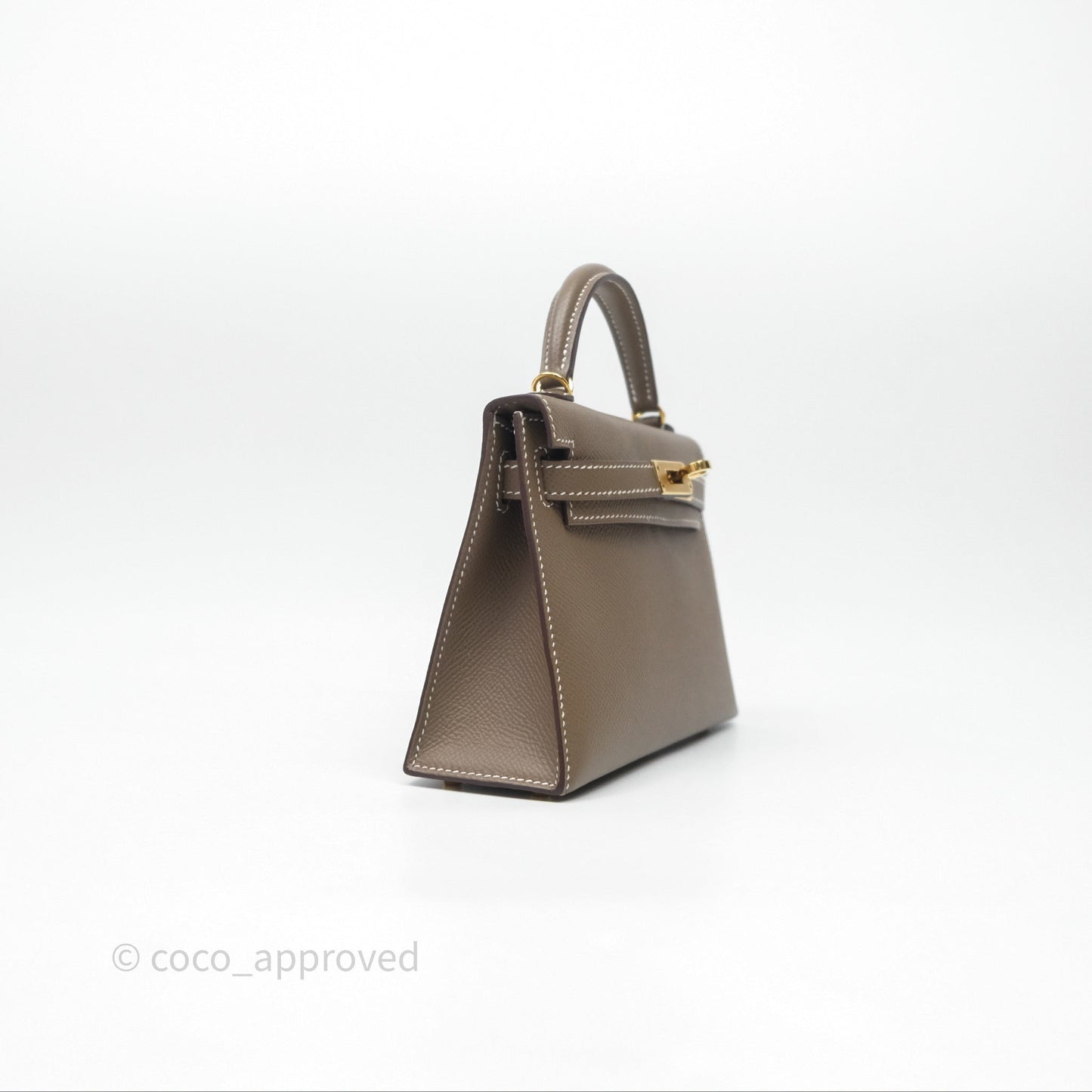 Hermès Mini Kelly II Etoupe Epsom Gold Hardware