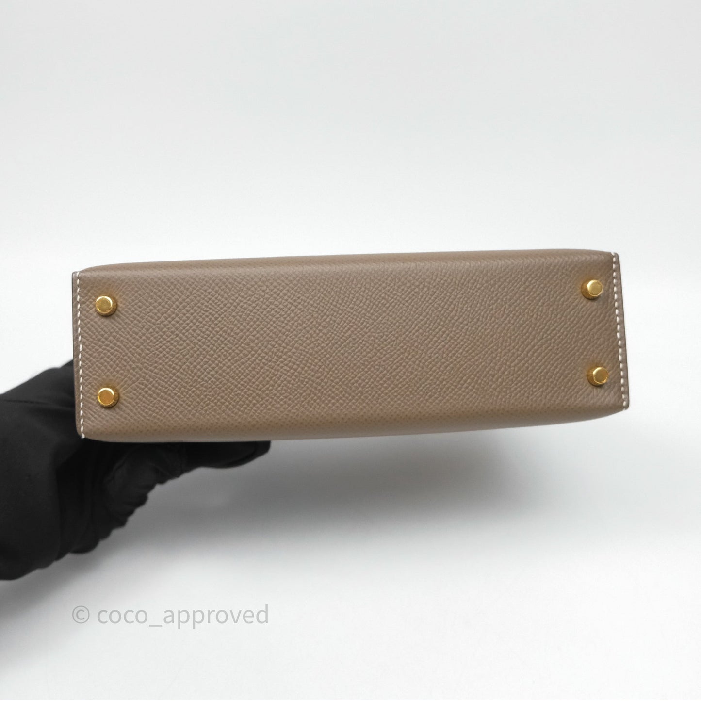 Hermès Mini Kelly II Etoupe Epsom Gold Hardware
