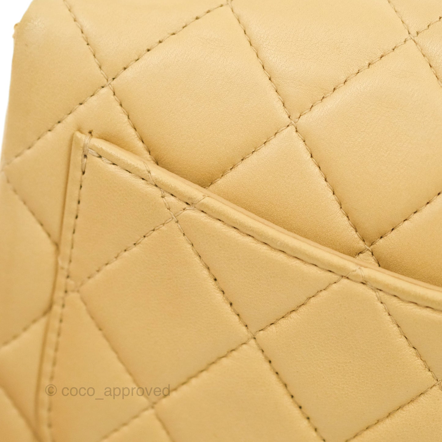 Chanel Vintage Mini Square Beige Lambskin 24K Gold Hardware