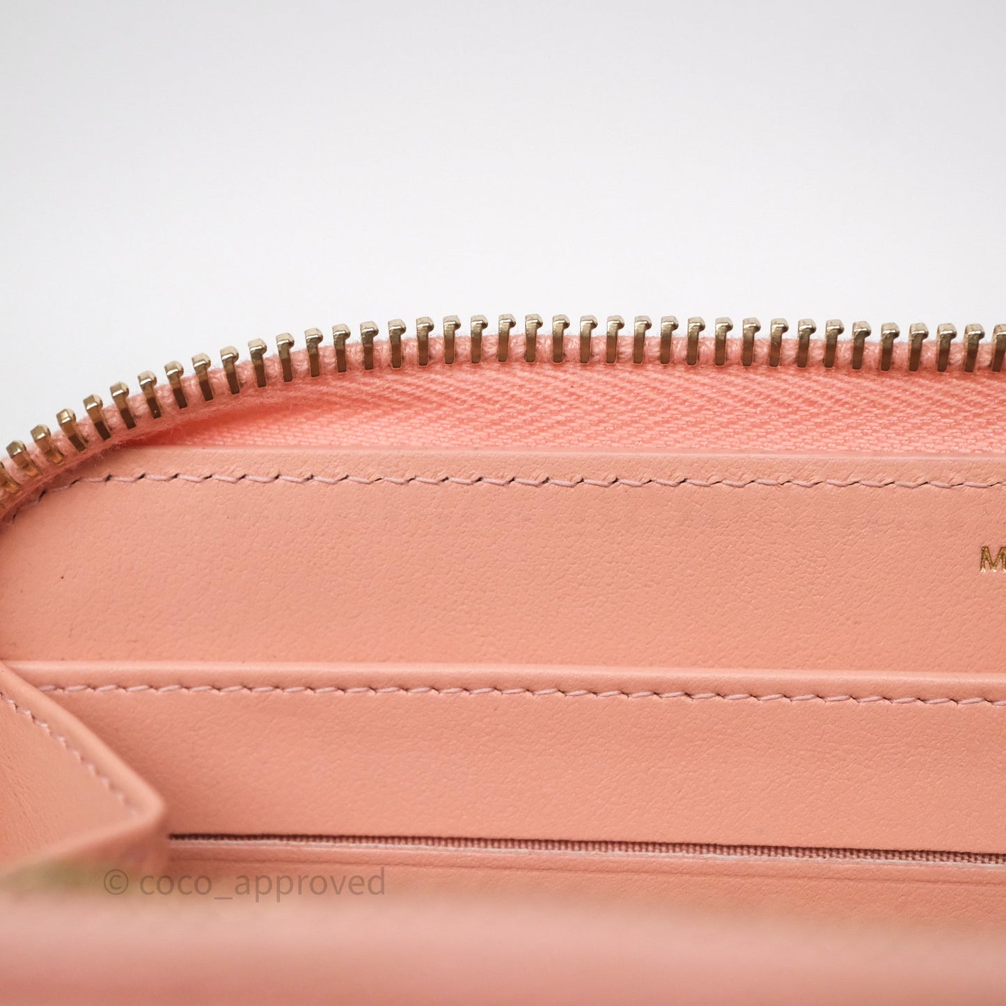 Chanel CC Filigree Zipped Long Wallet Pink Caviar Gold Hardware