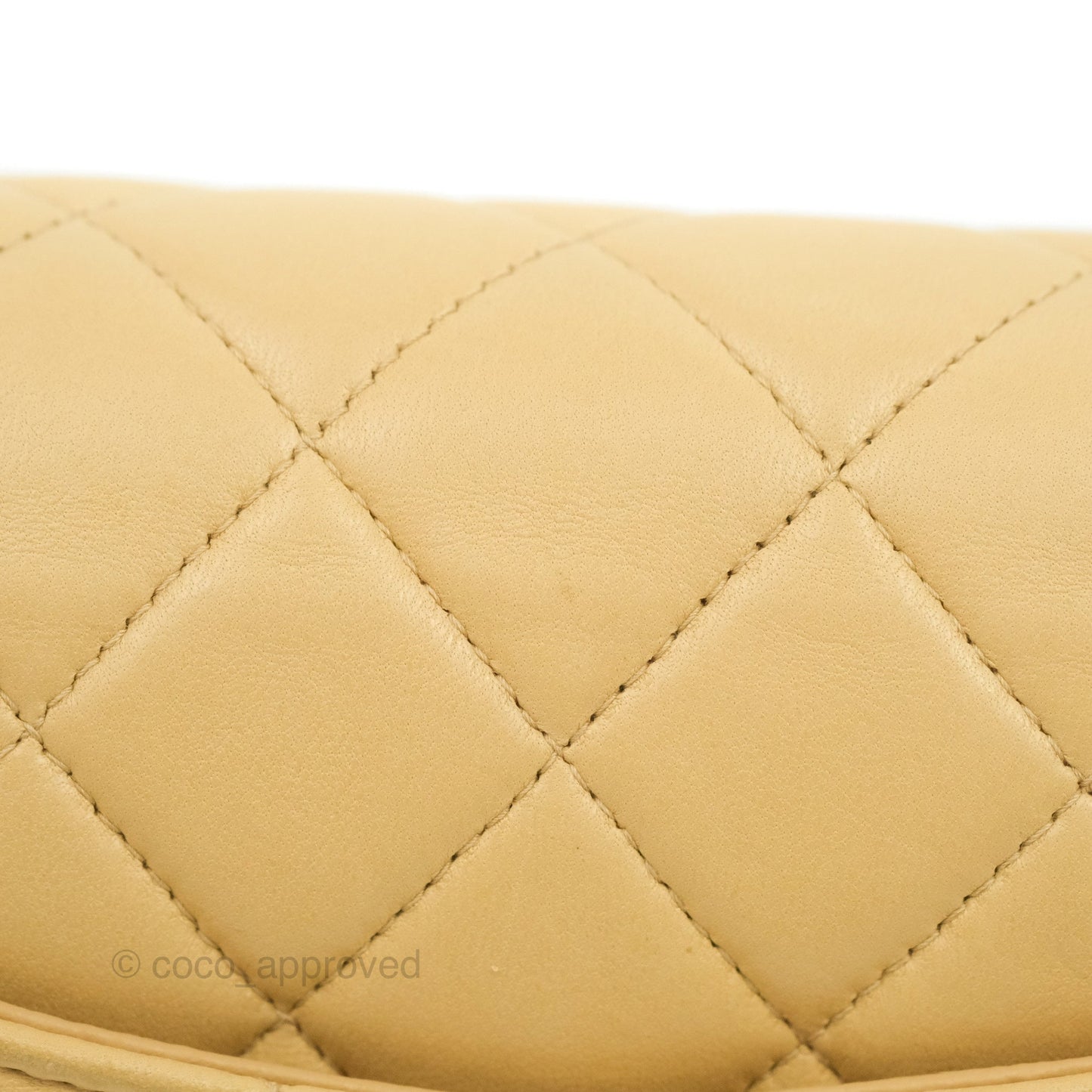 Chanel Vintage Mini Square Beige Lambskin 24K Gold Hardware