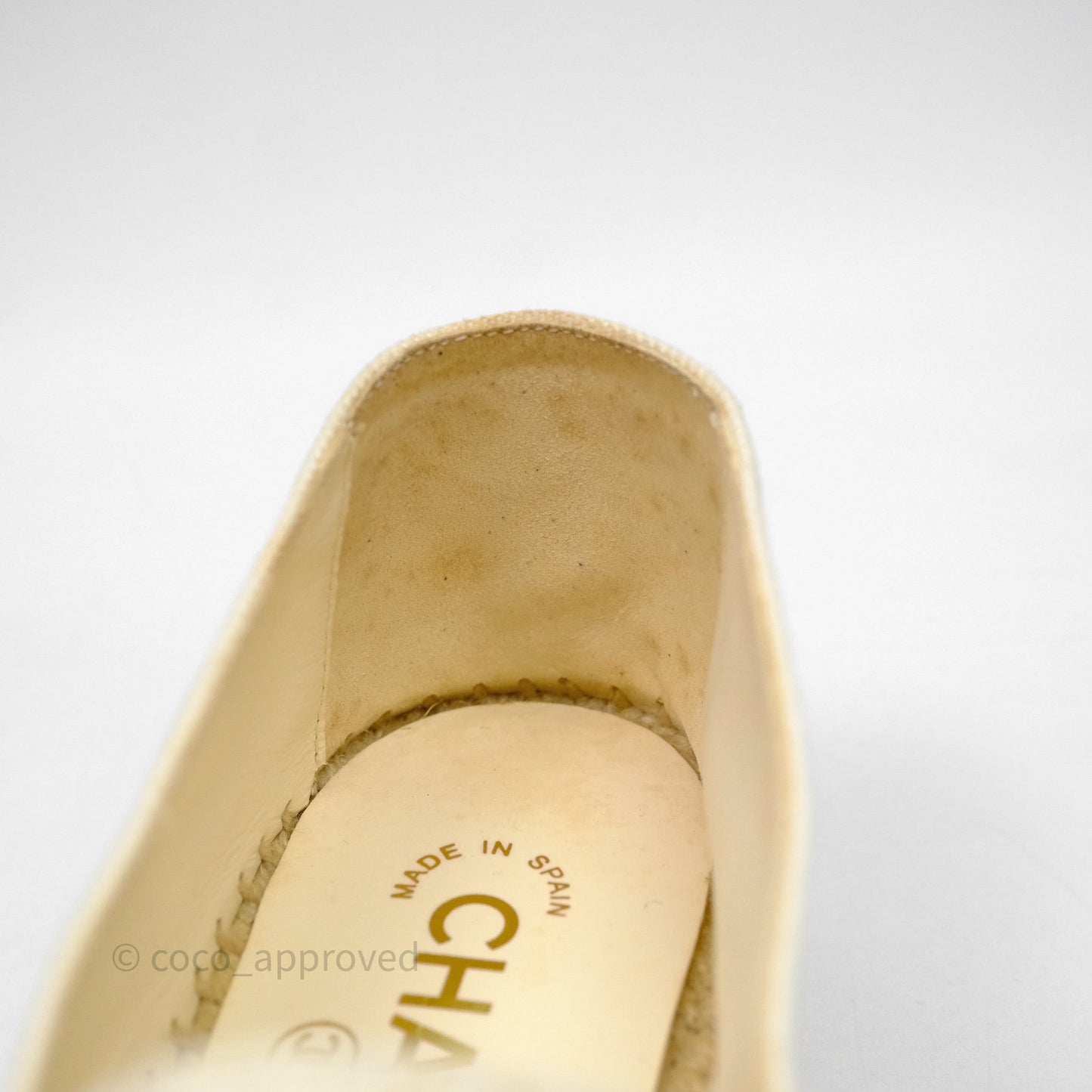 Chanel Espadrilles Beige Ivory White Size 37