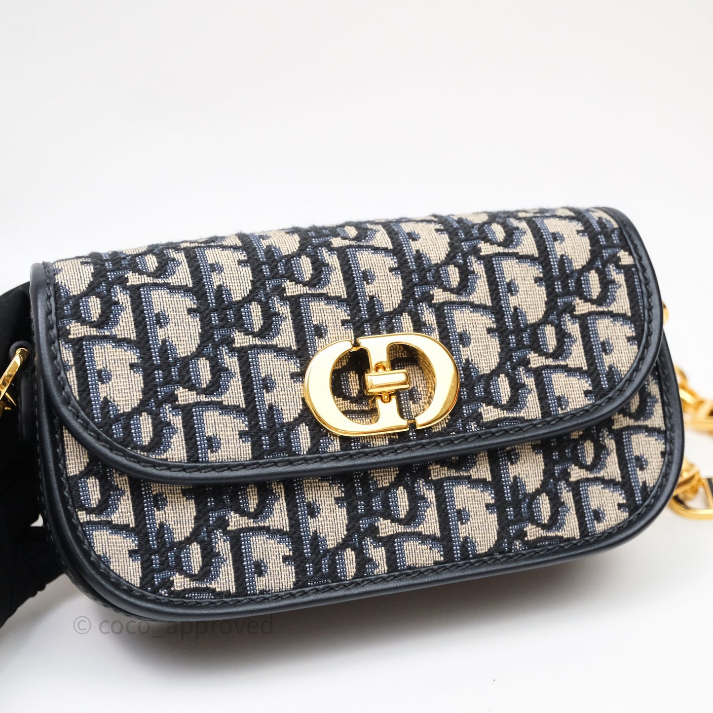 Christian Dior 30 Montaigne Avenue Bag Blue Dior Oblique Jacquard