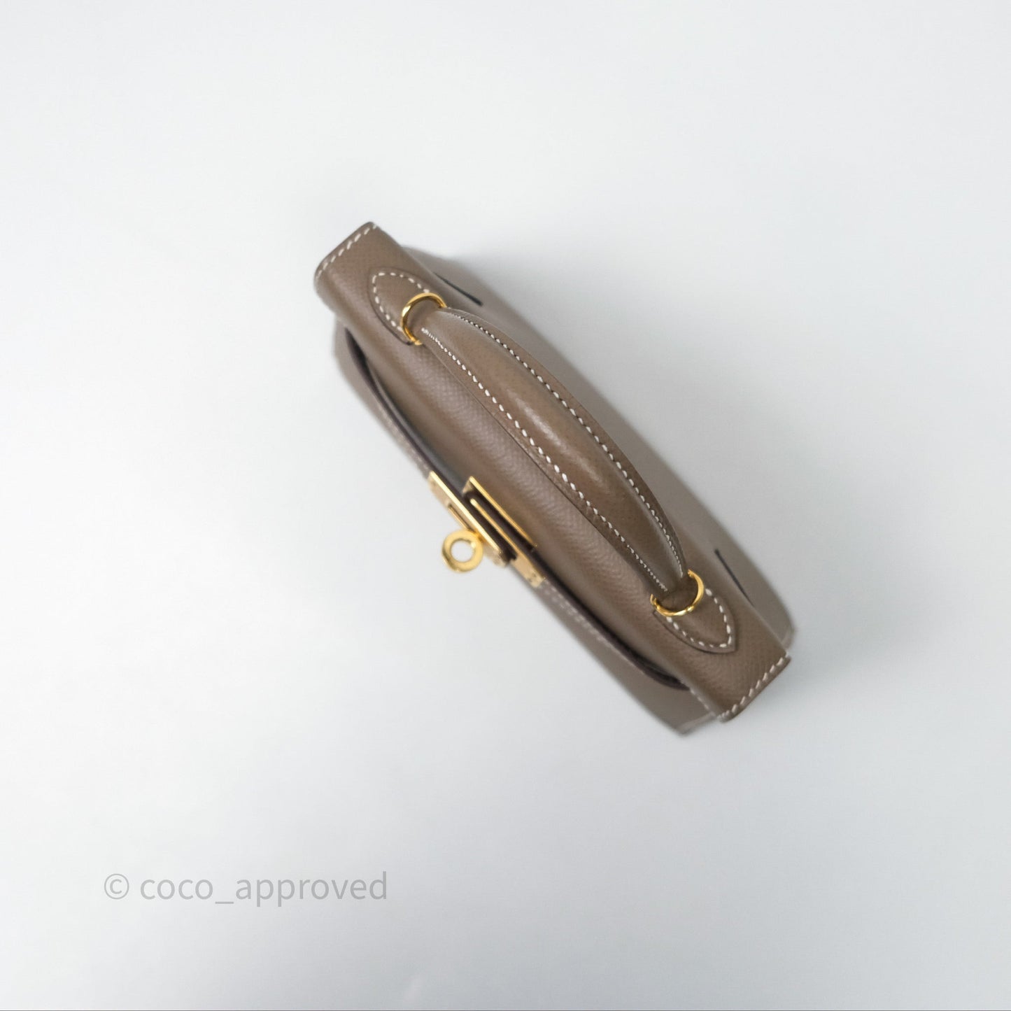 Hermès Mini Kelly II Etoupe Epsom Gold Hardware