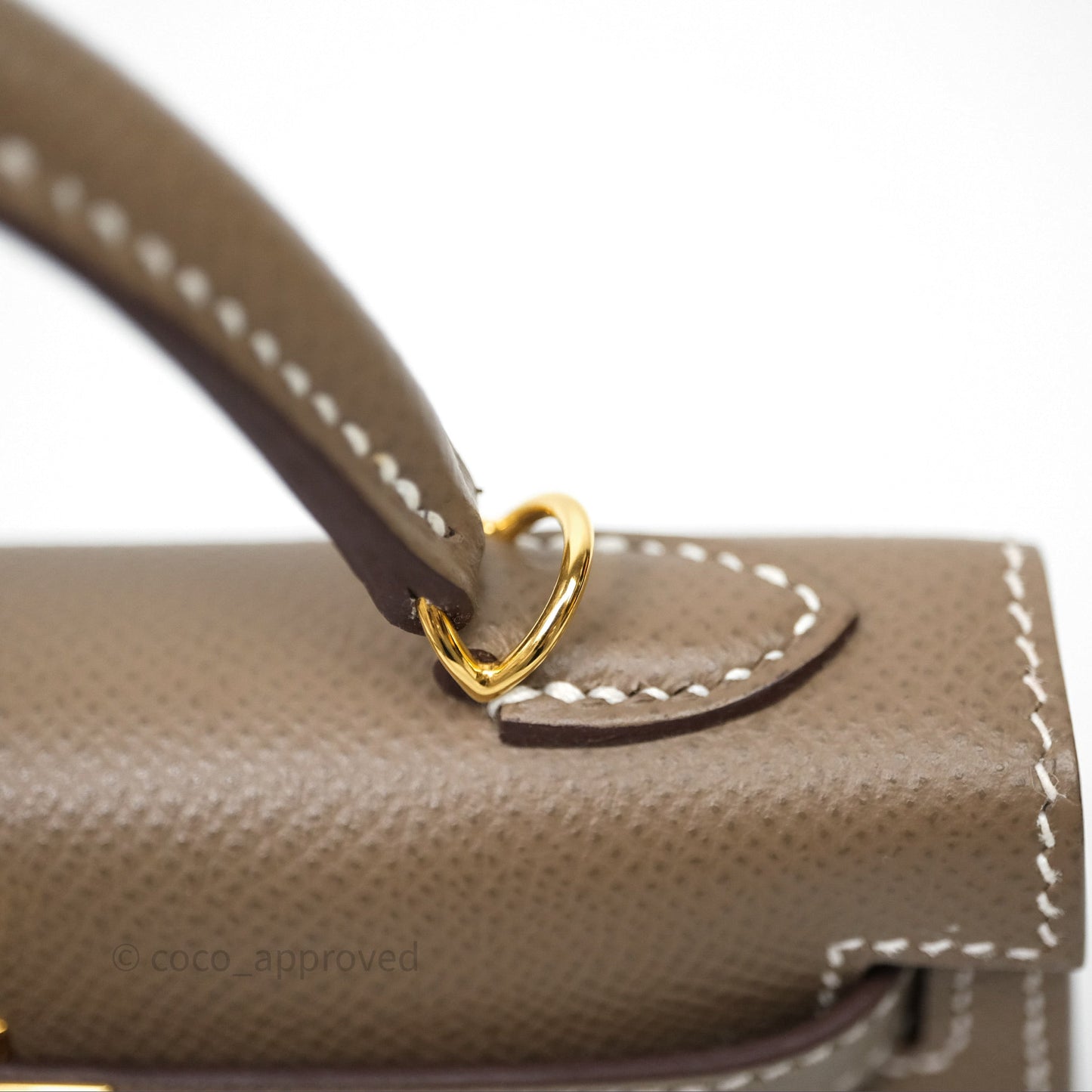 Hermès Mini Kelly II Etoupe Epsom Gold Hardware