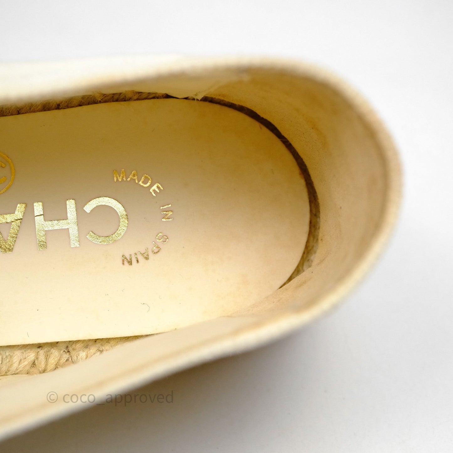 Chanel Espadrilles Beige Ivory White Size 37