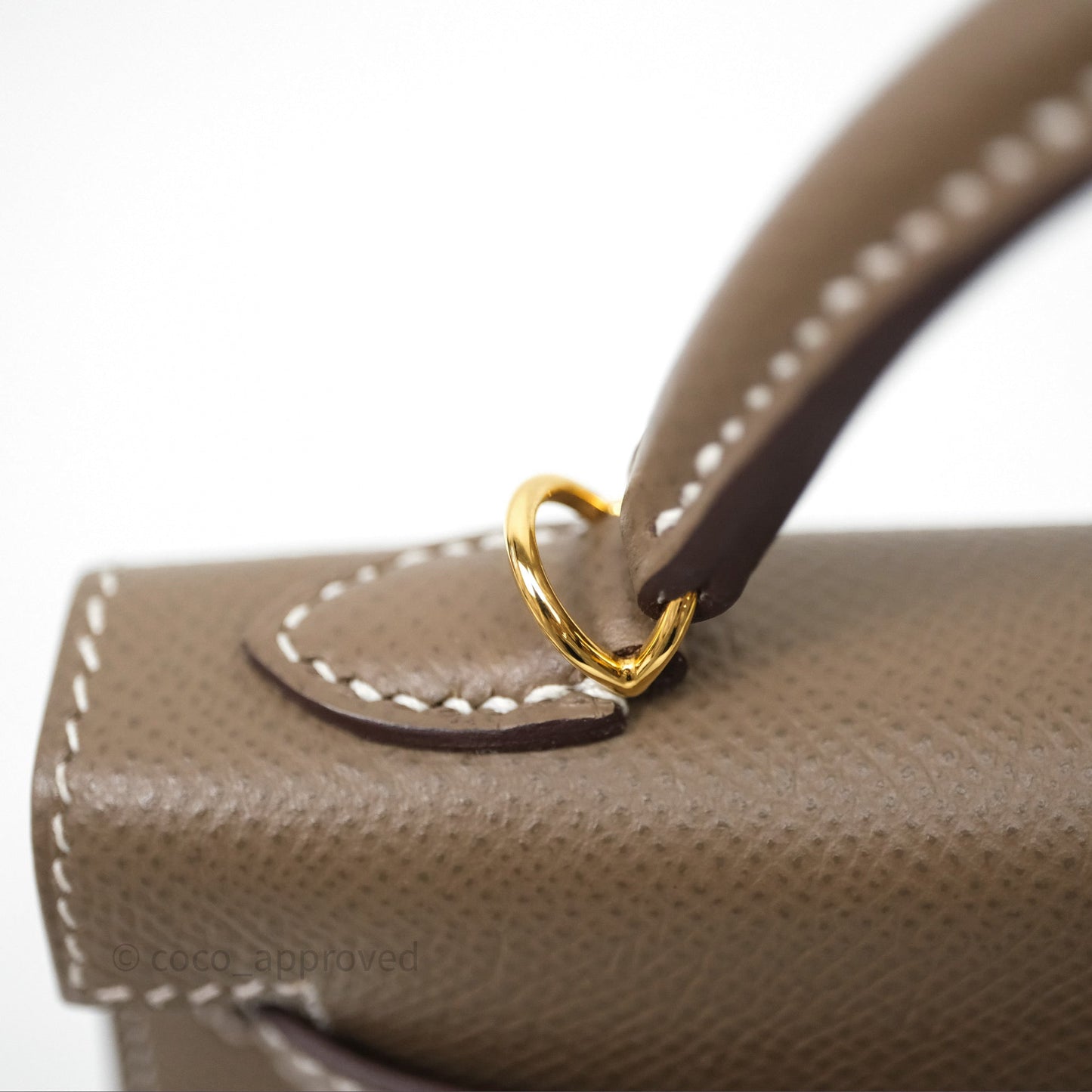 Hermès Mini Kelly II Etoupe Epsom Gold Hardware