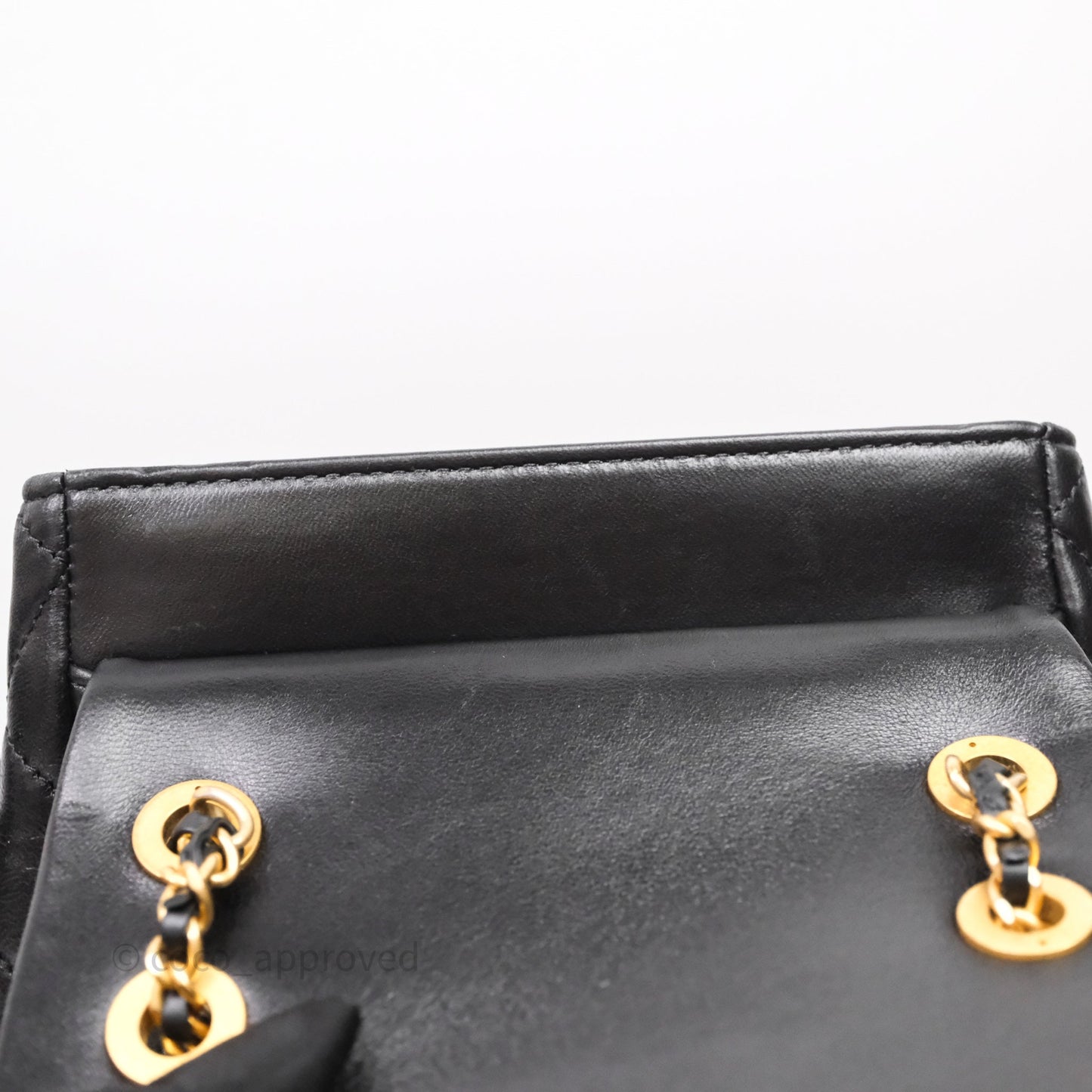 Chanel Backpack Black Calfskin Aged Gold Hardware