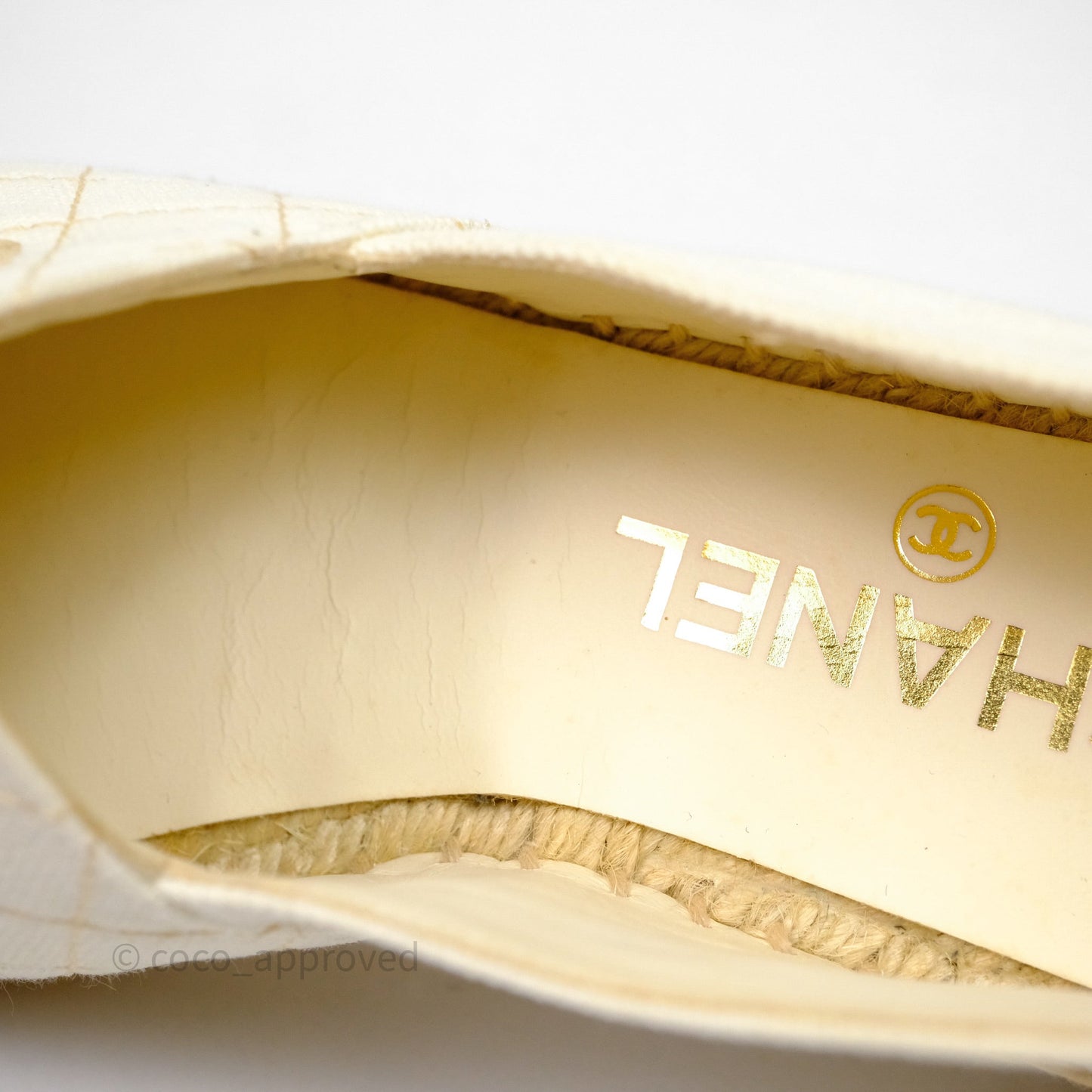 Chanel Espadrilles Beige Ivory White Size 37