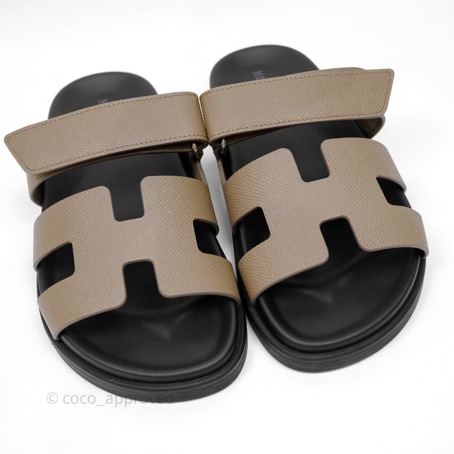 Hermès Chypre Sandal Calfskin Etoupe Size 37.5