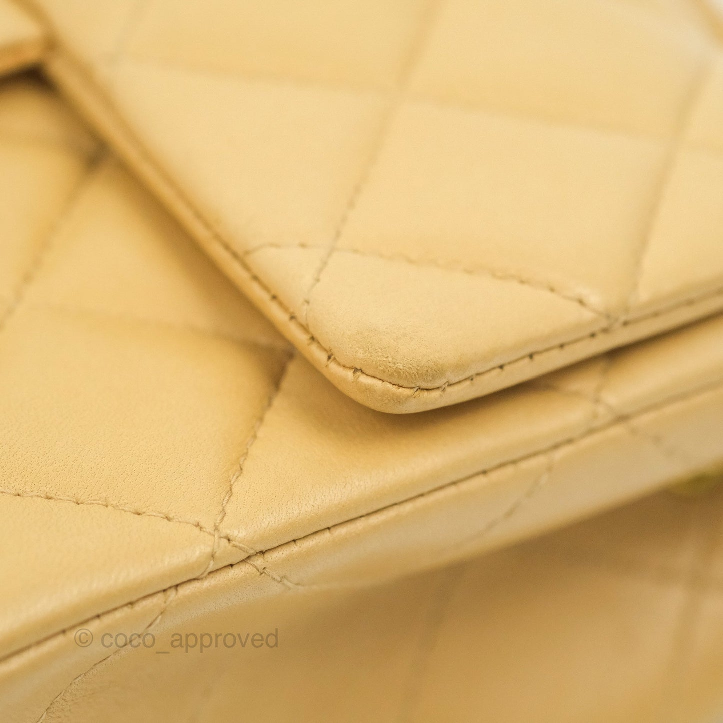 Chanel Vintage Mini Square Beige Lambskin 24K Gold Hardware