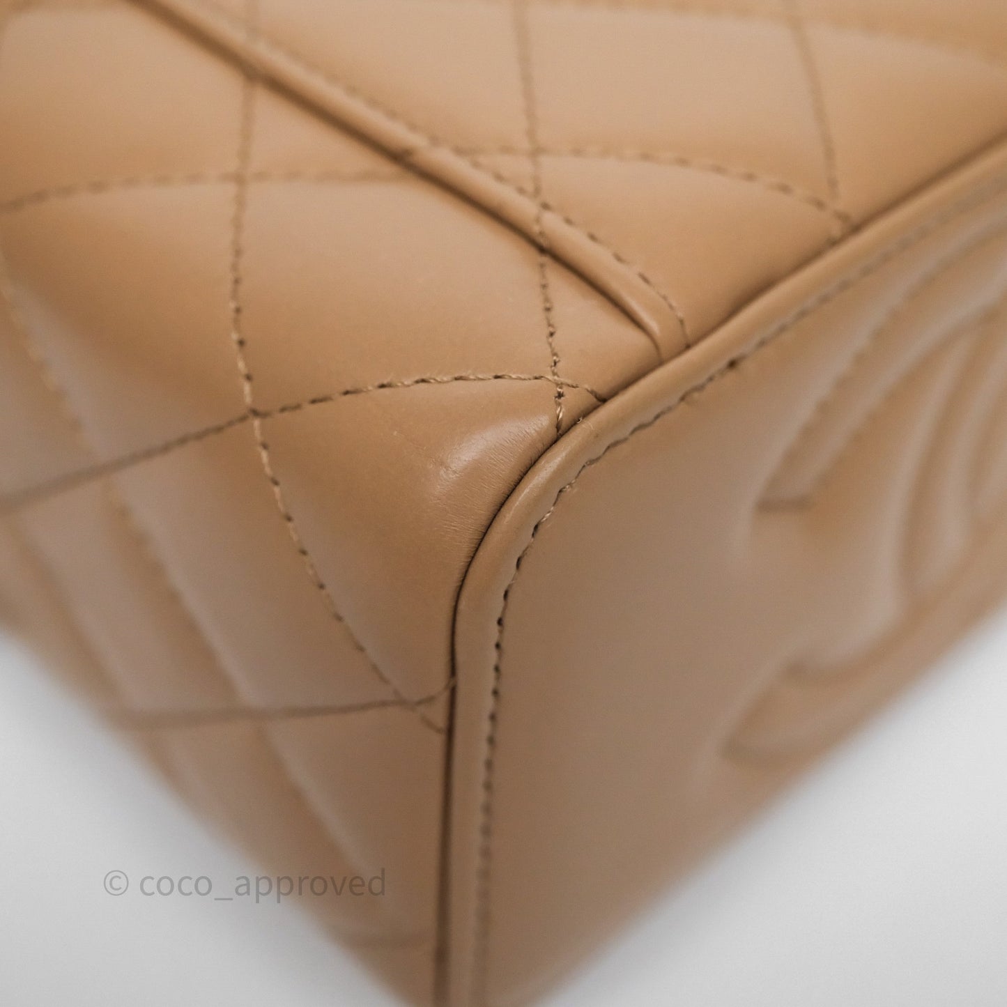 Chanel All Slide Vanity with Adjustable Chain Dark Beige Lambskin Aged Gold Hardware