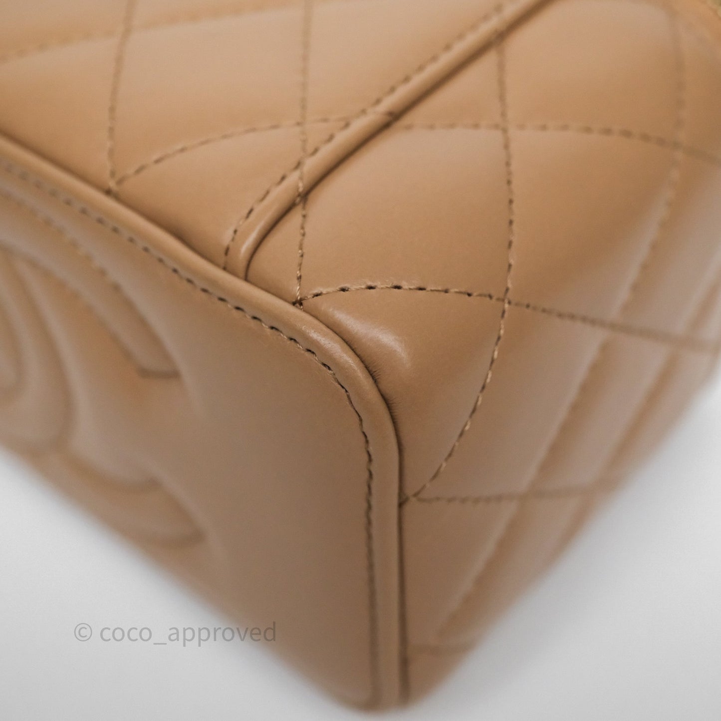 Chanel All Slide Vanity with Adjustable Chain Dark Beige Lambskin Aged Gold Hardware
