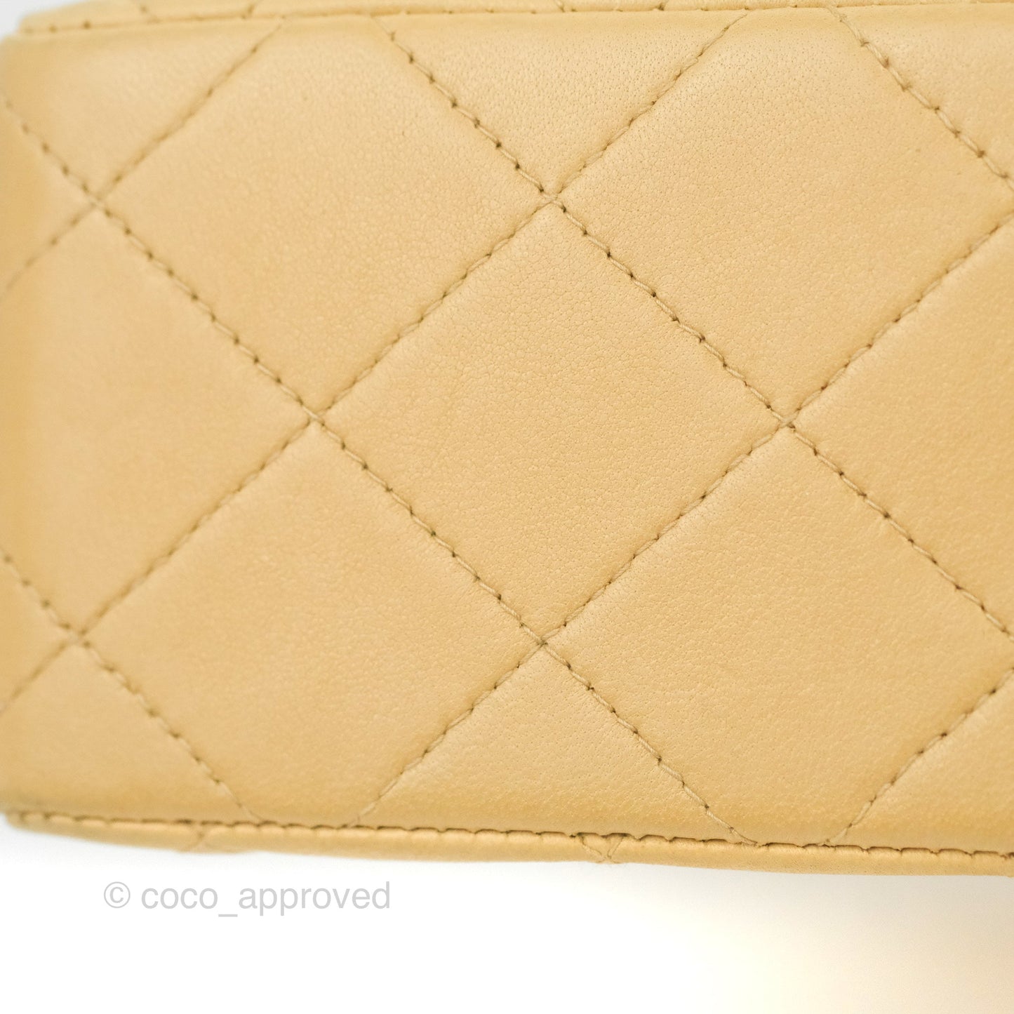 Chanel Vintage Mini Square Beige Lambskin 24K Gold Hardware