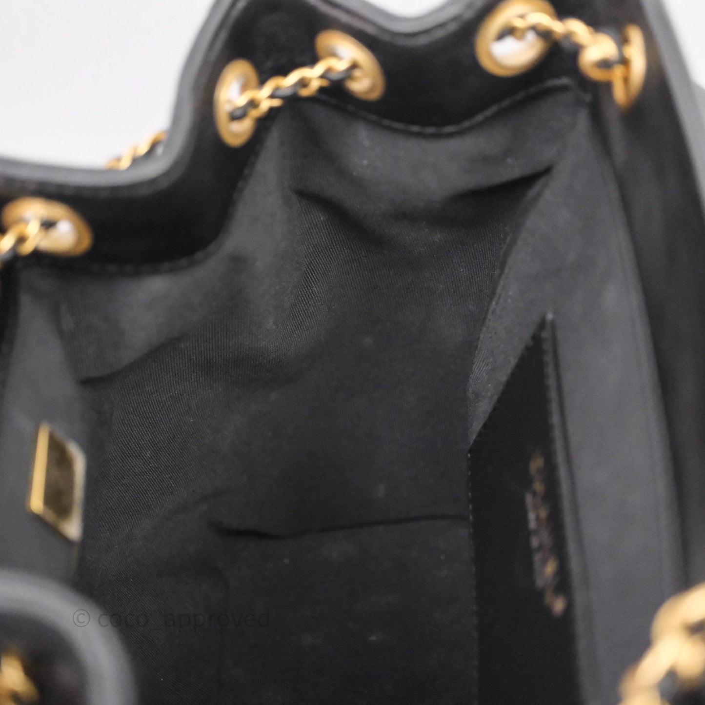 Chanel Backpack Black Calfskin Aged Gold Hardware