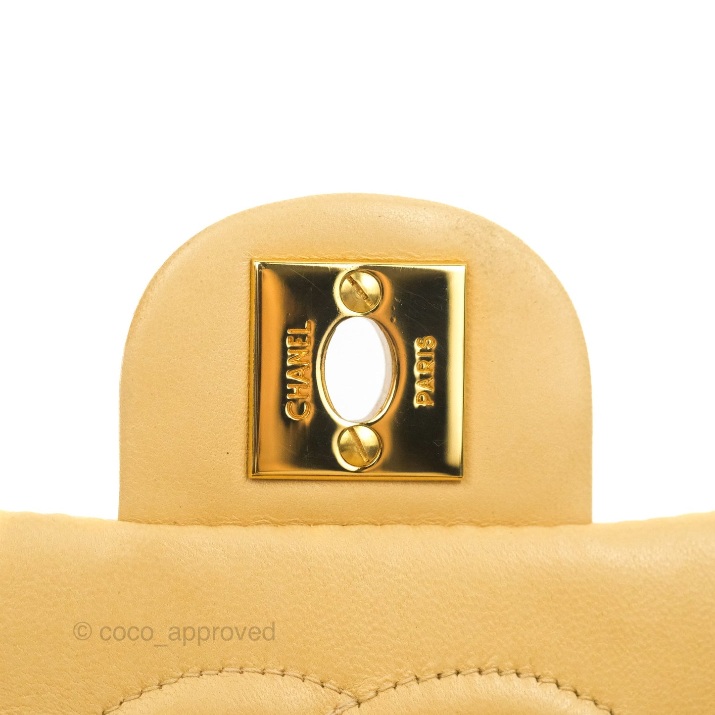 Chanel Vintage Mini Square Beige Lambskin 24K Gold Hardware