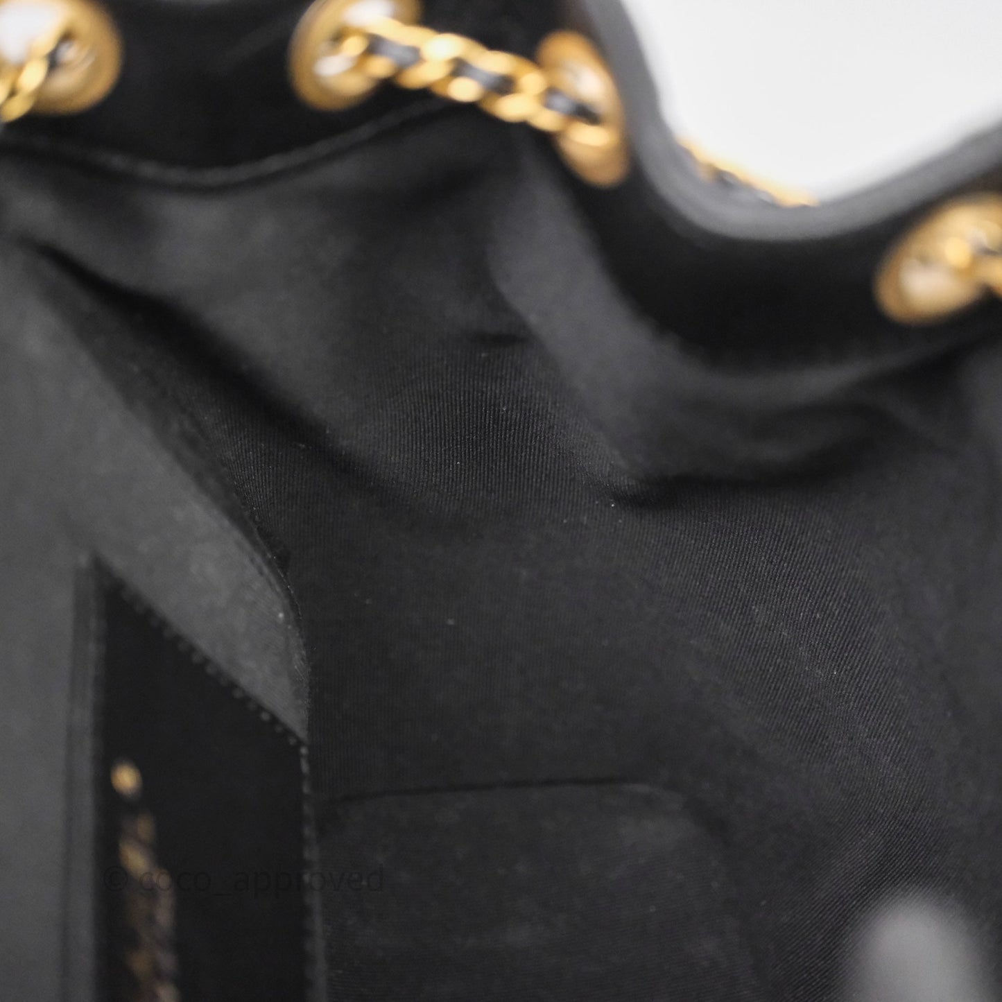 Chanel Backpack Black Calfskin Aged Gold Hardware
