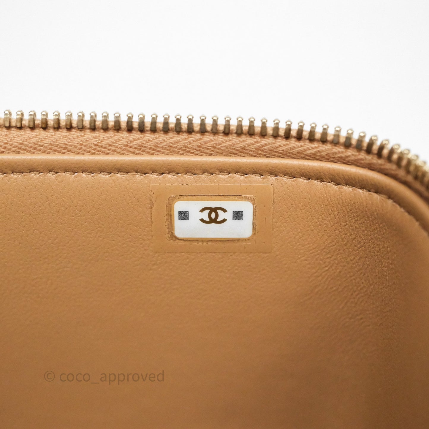Chanel All Slide Vanity with Adjustable Chain Dark Beige Lambskin Aged Gold Hardware