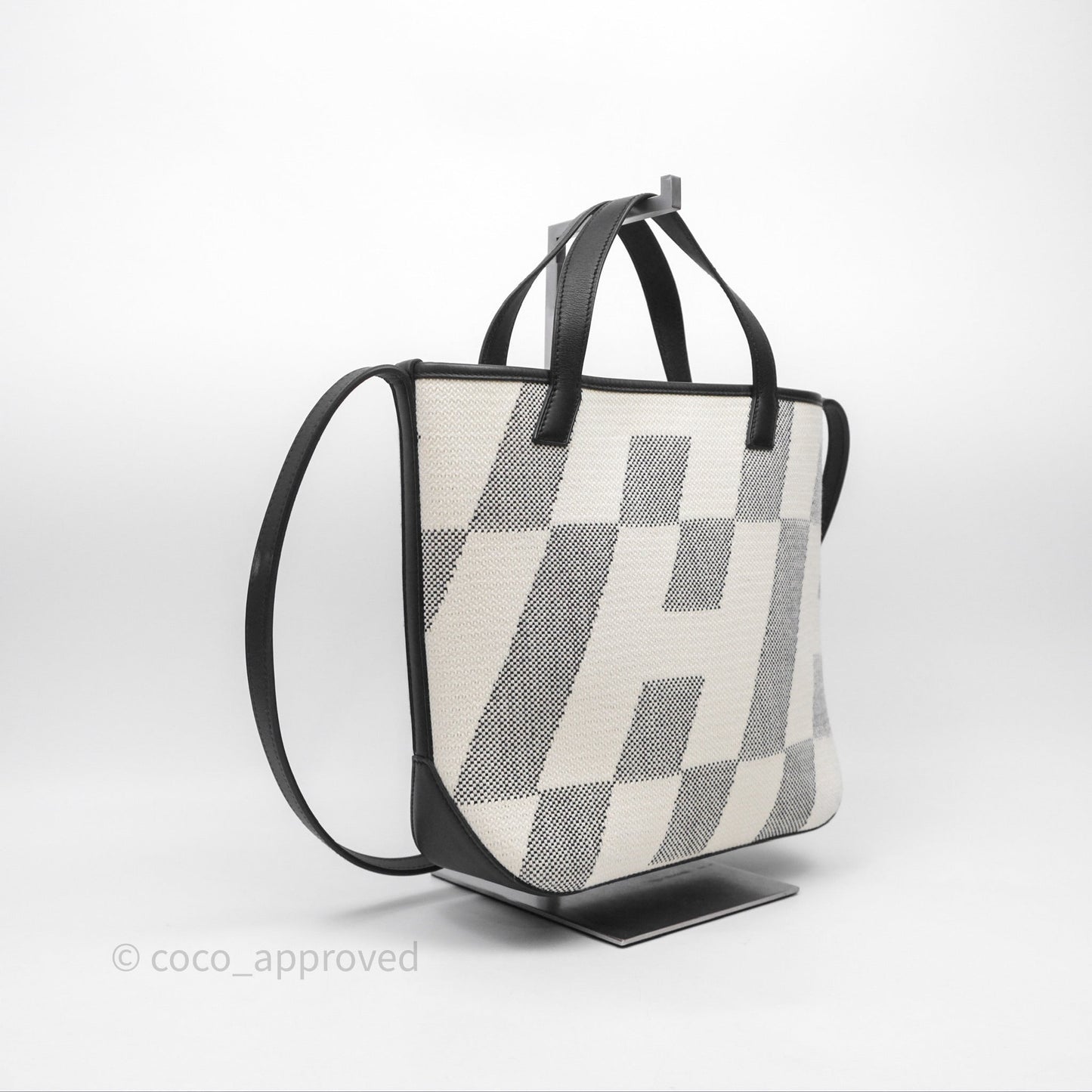 Hermès Cabas H En Biais 27 Noir 89 Swift/Canvas