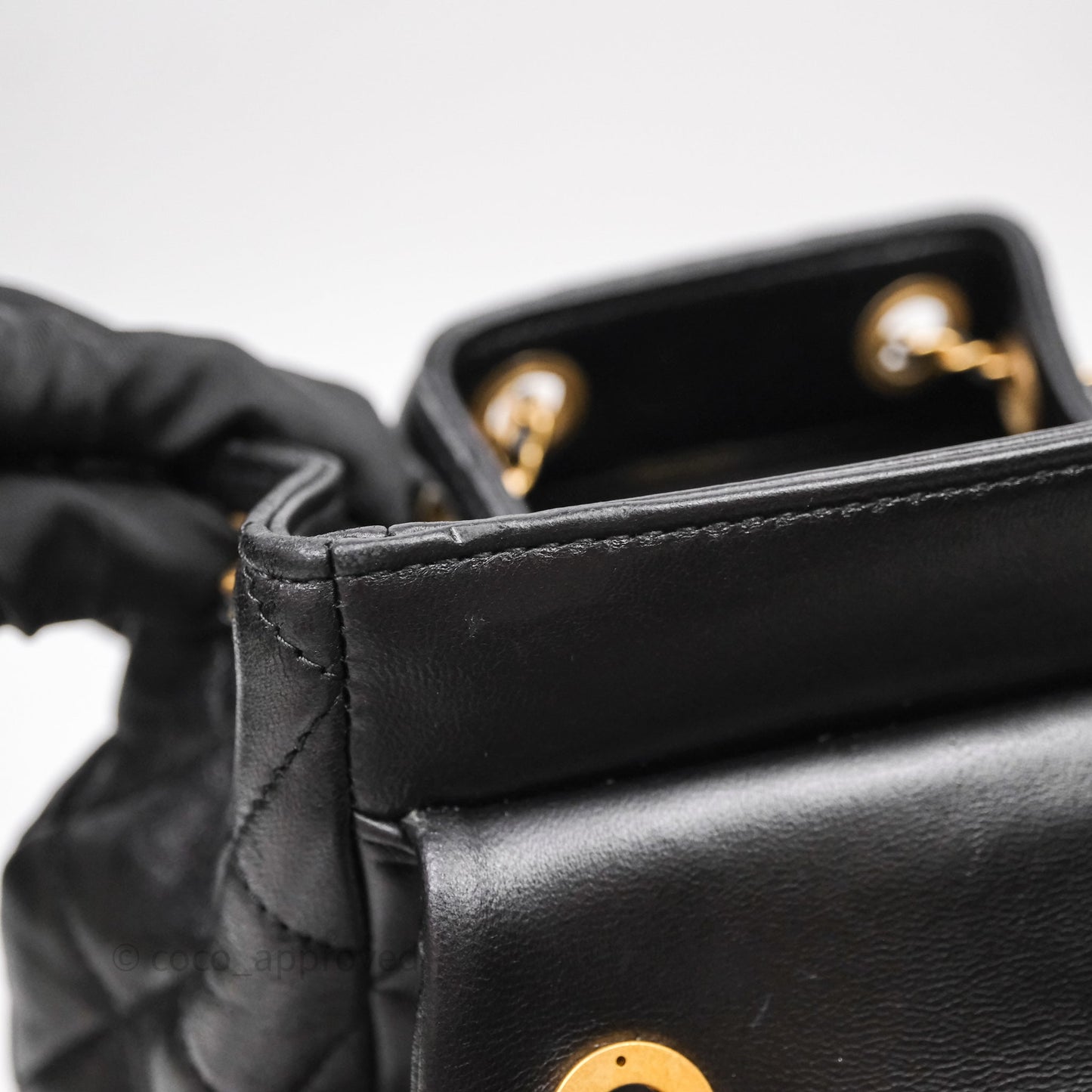 Chanel Backpack Black Calfskin Aged Gold Hardware