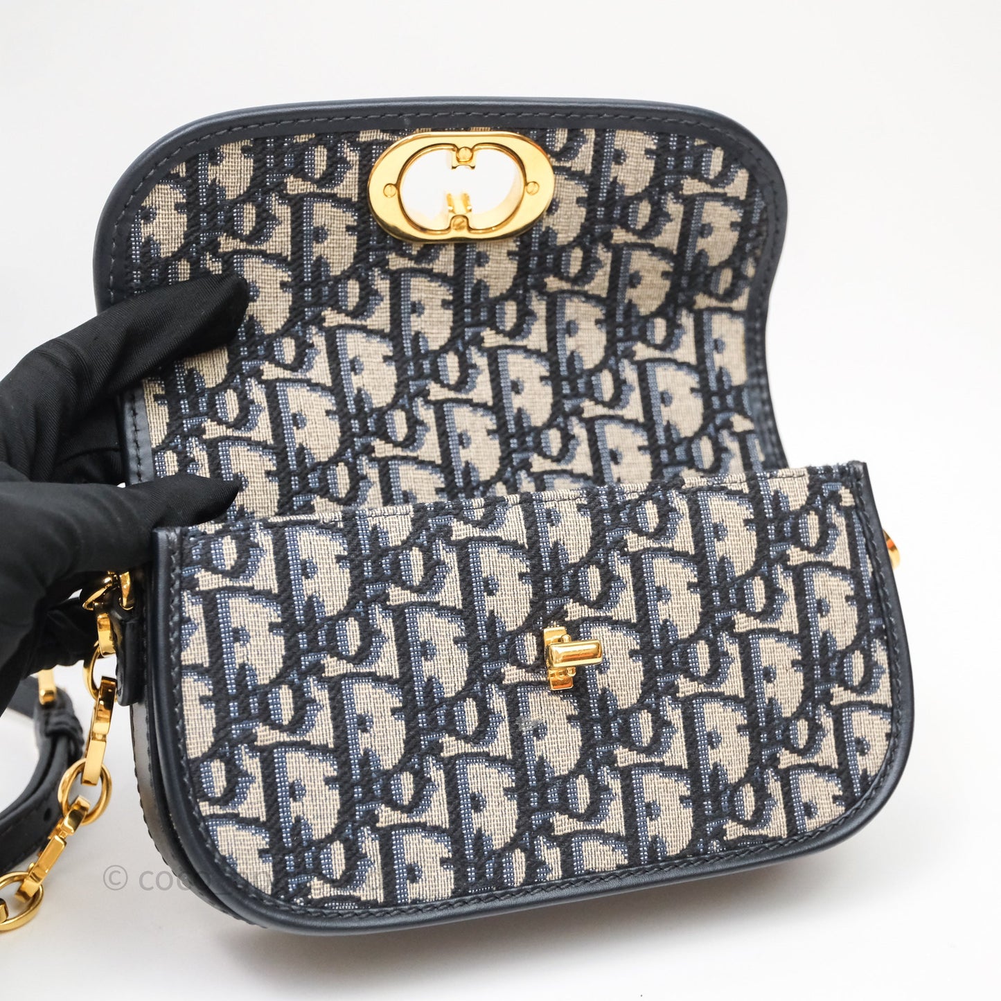 Christian Dior 30 Montaigne Avenue Bag Blue Dior Oblique Jacquard