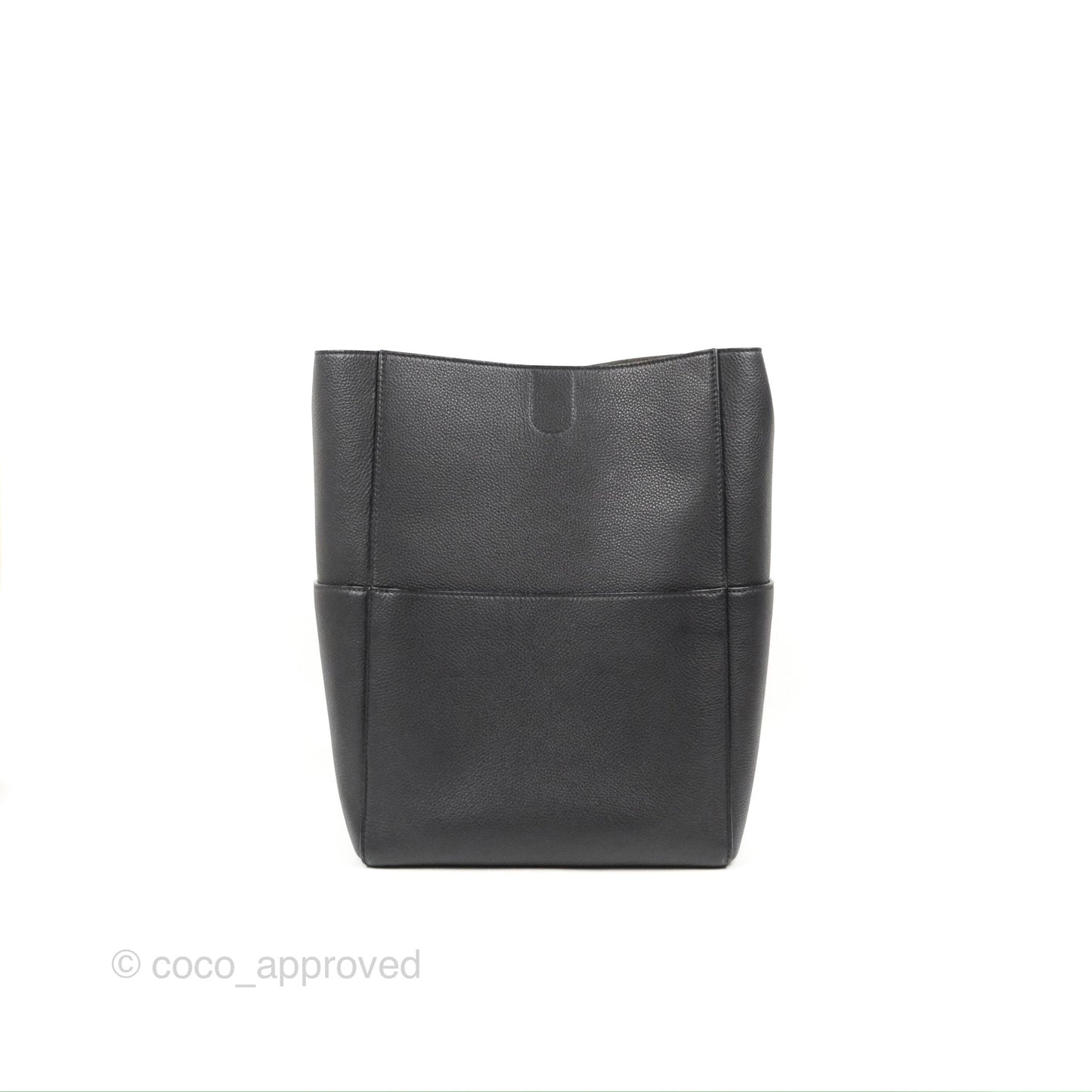 Celine Sangle Bucket Bag Grained Calfskin Dark Grey