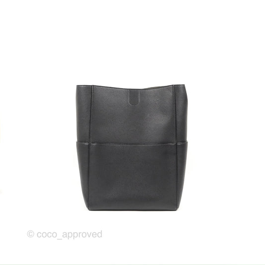 Celine Sangle Bucket Bag Grained Calfskin Dark Grey