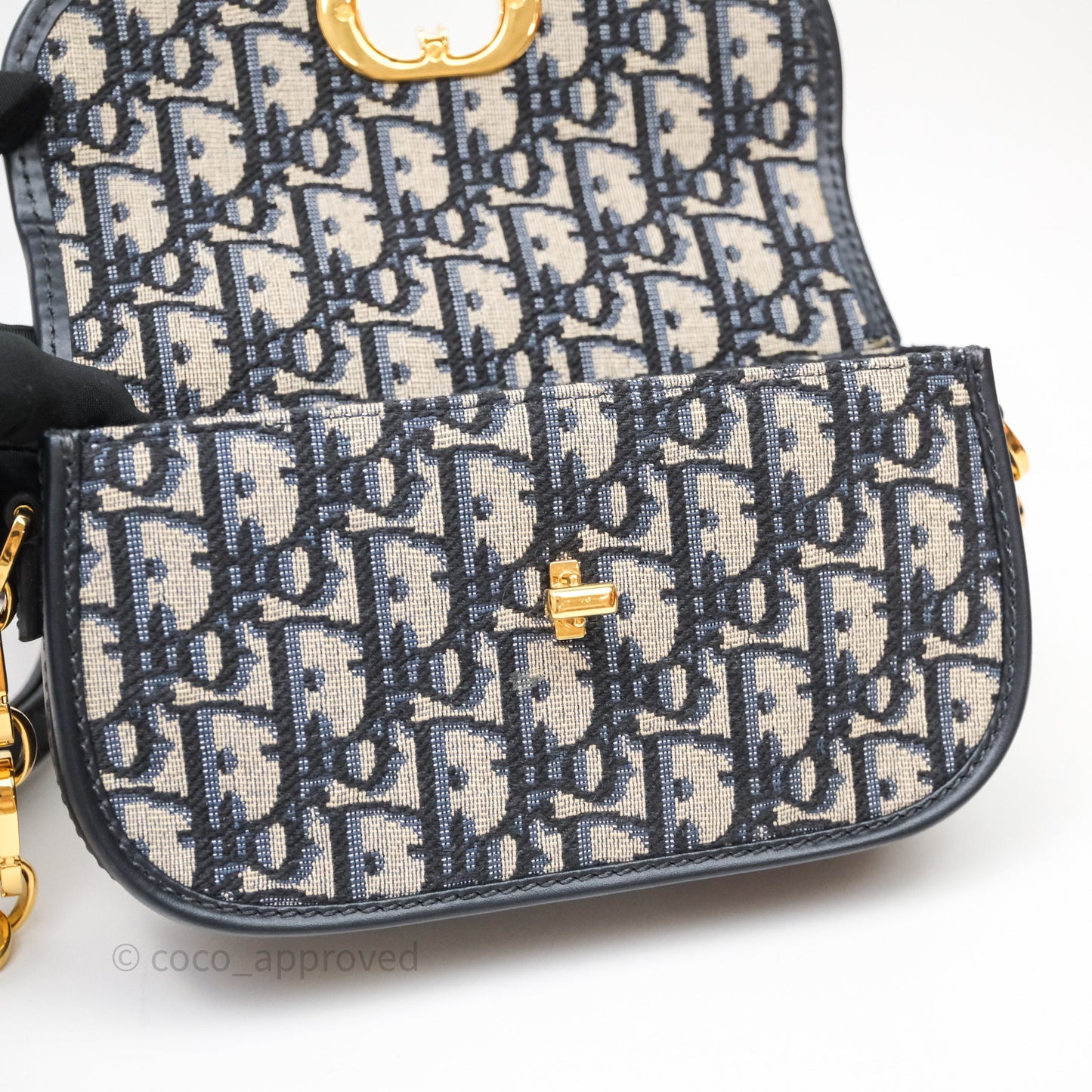 Christian Dior 30 Montaigne Avenue Bag Blue Dior Oblique Jacquard