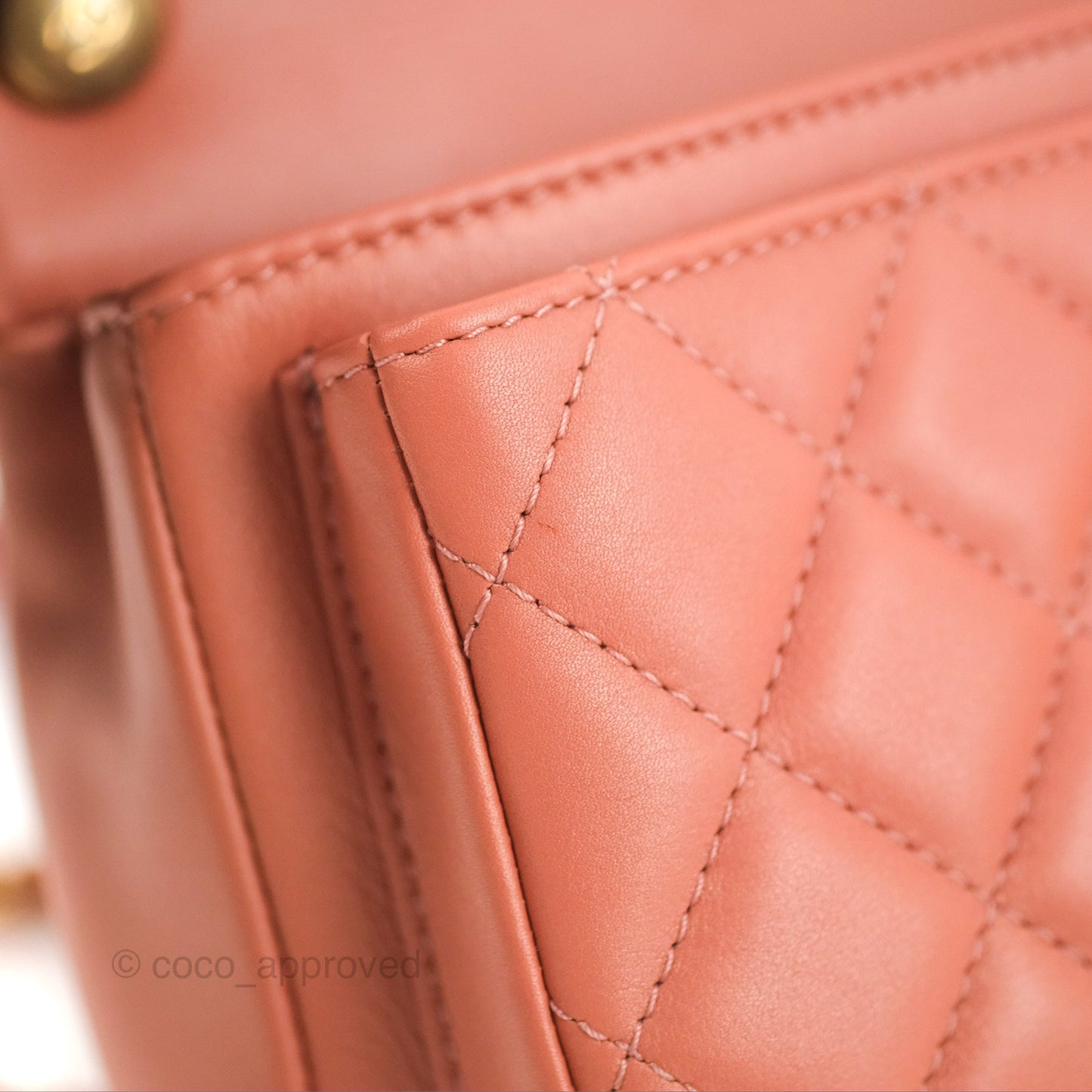 Chanel Day Trip Quilted Small Pink Lambskin Aged Gold Hardware