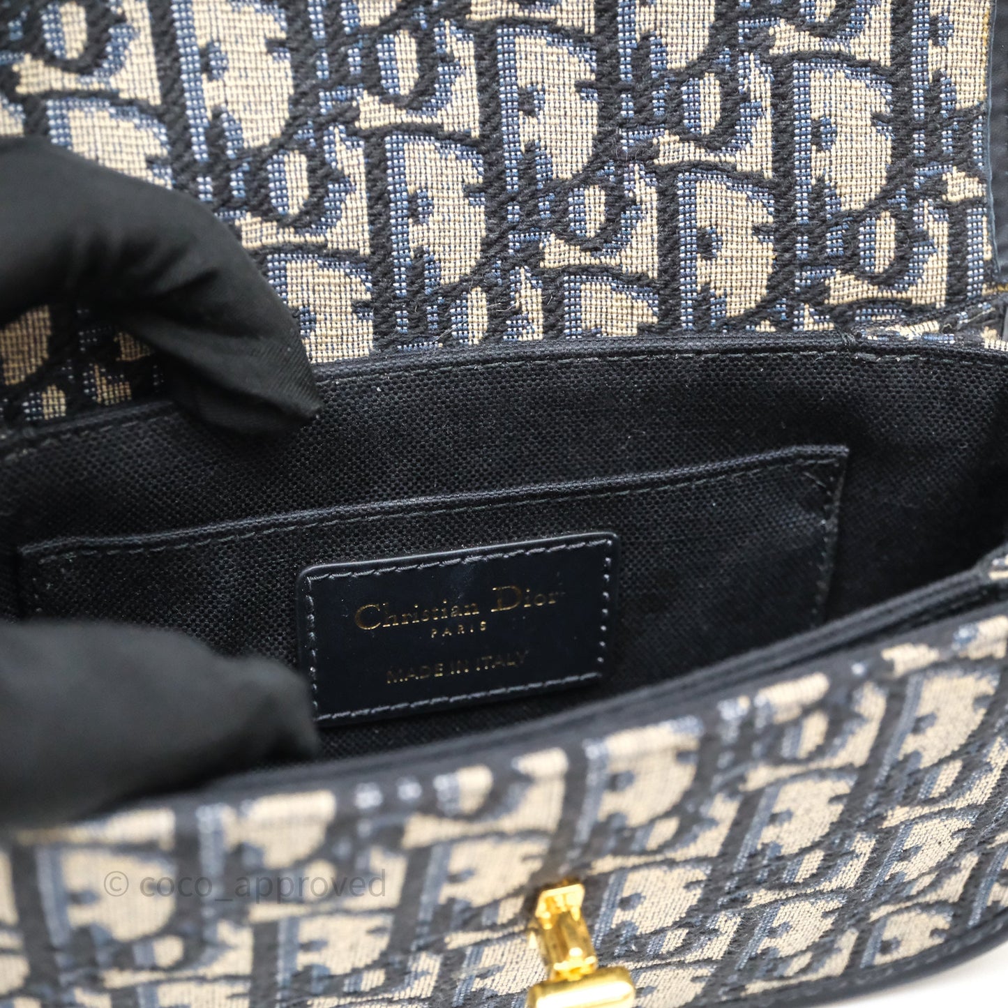 Christian Dior 30 Montaigne Avenue Bag Blue Dior Oblique Jacquard