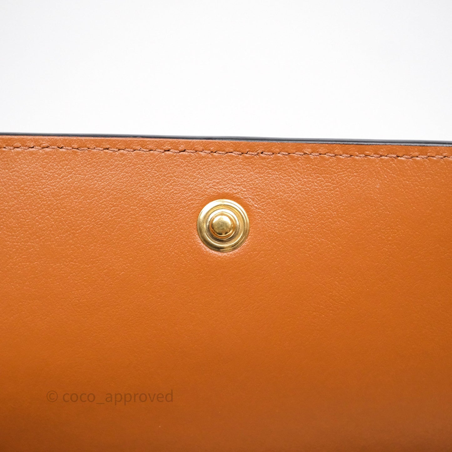 Celine Wallet On Strap Triomphe Canvas Tan Lambskin