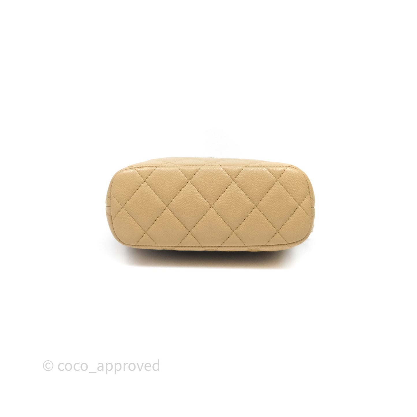 Chanel Hobo With Chain Caviar Dark Beige Gold Hardware