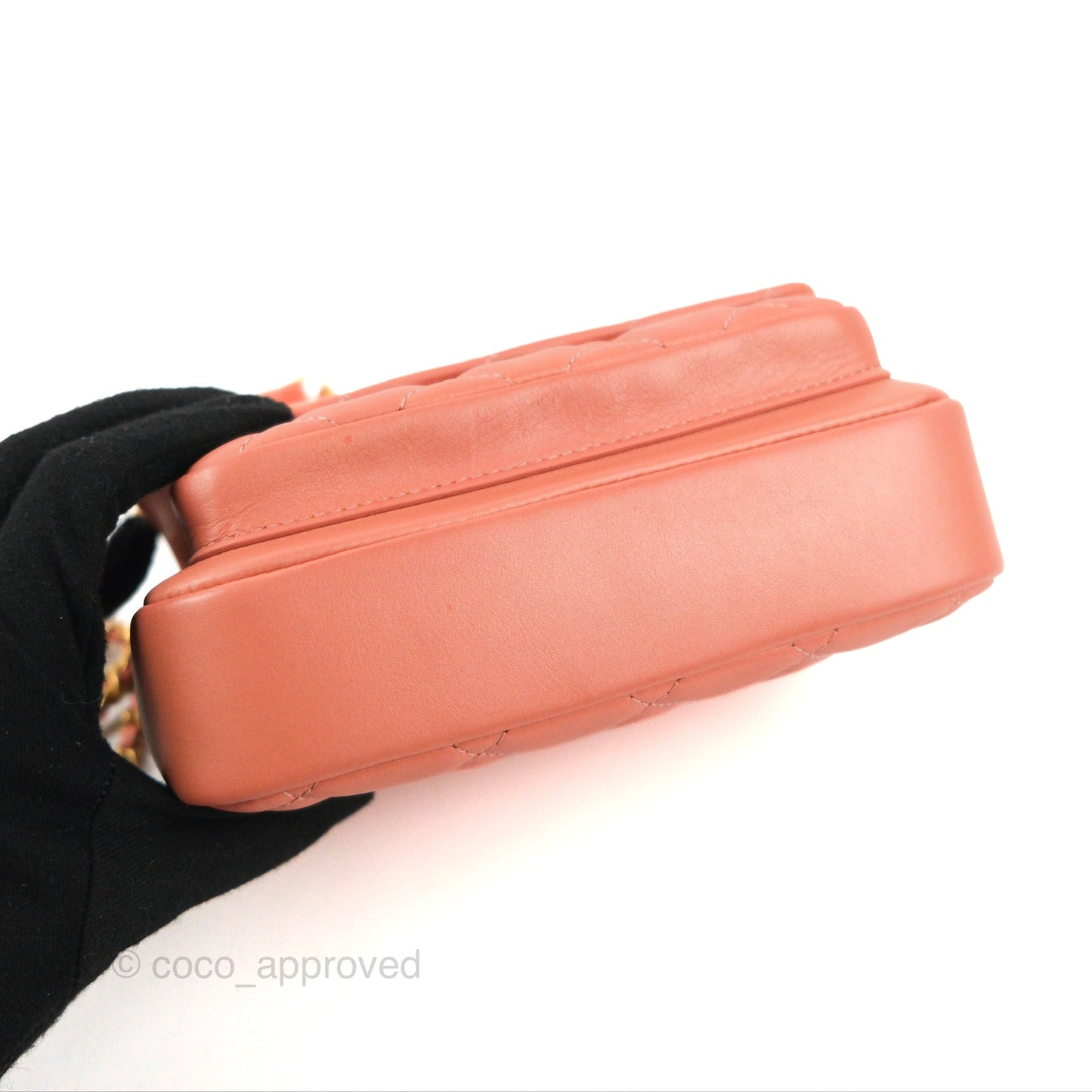 Chanel Day Trip Quilted Small Pink Lambskin Aged Gold Hardware