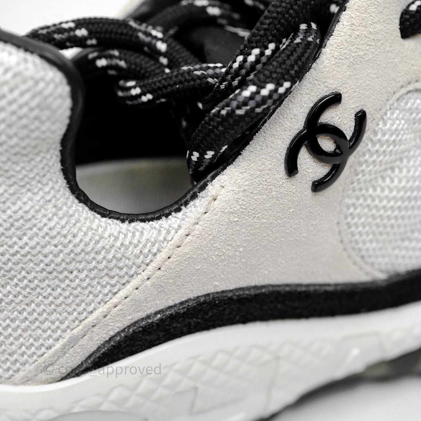 Chanel White/Black Sneakers Size 37