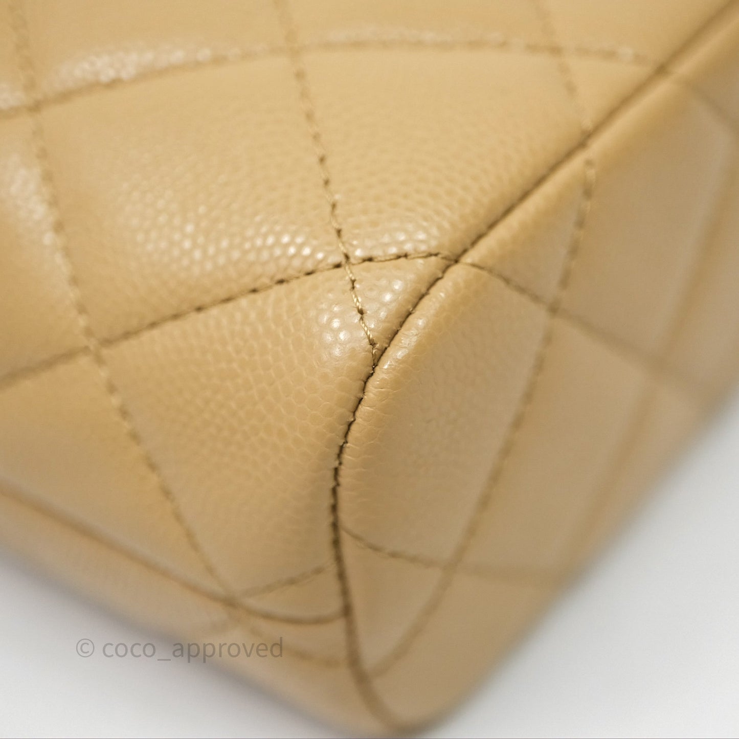 Chanel Hobo With Chain Caviar Dark Beige Gold Hardware