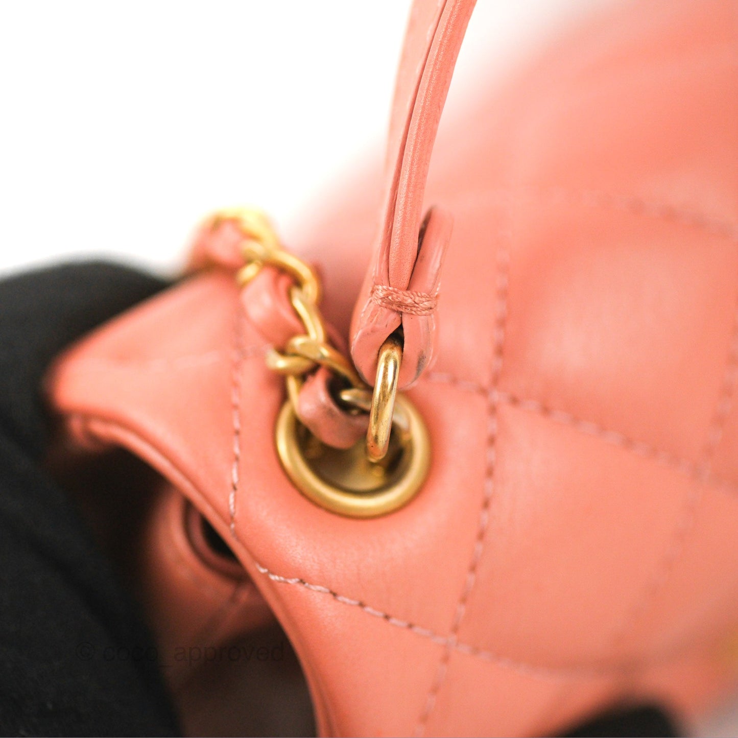 Chanel Day Trip Quilted Small Pink Lambskin Aged Gold Hardware