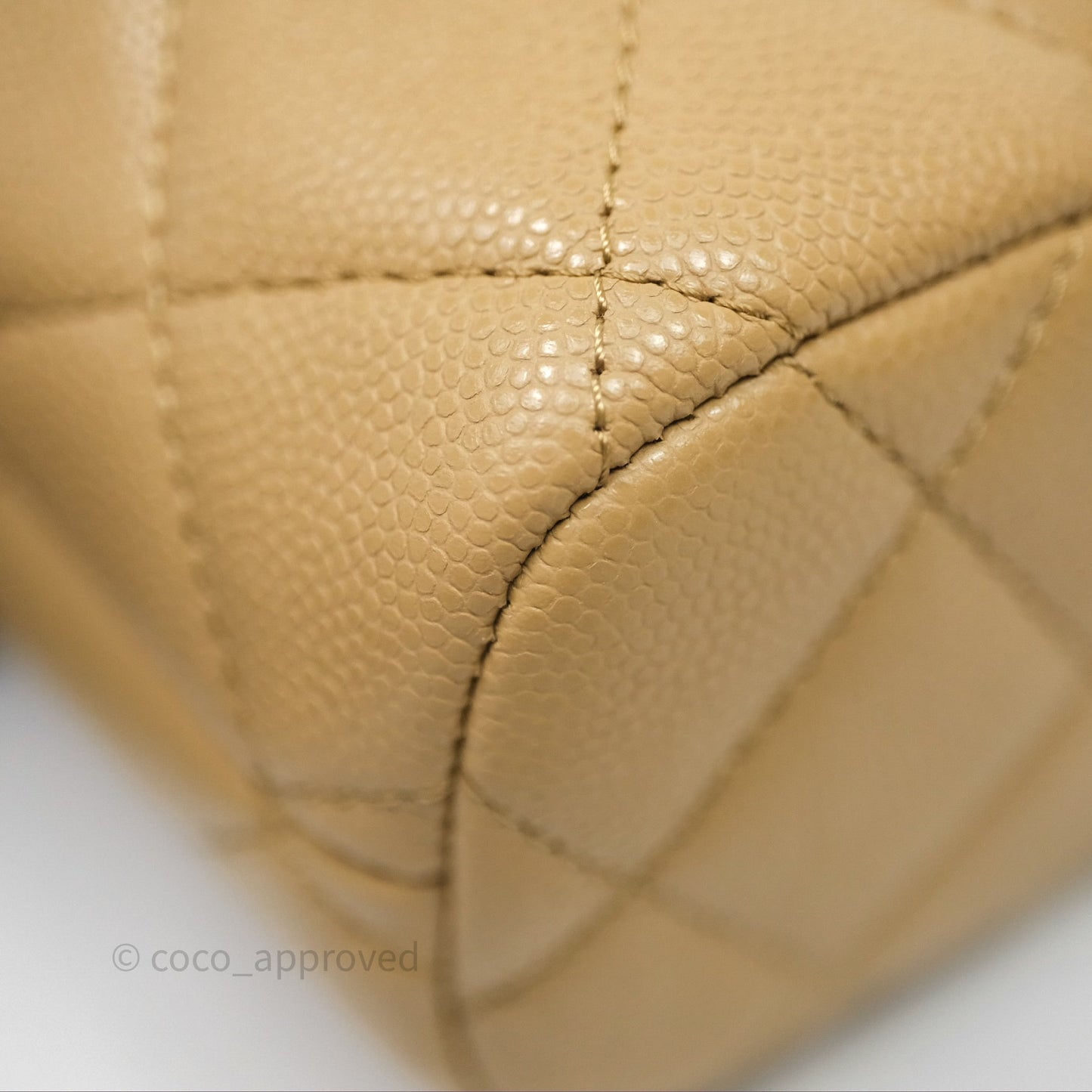 Chanel Hobo With Chain Caviar Dark Beige Gold Hardware
