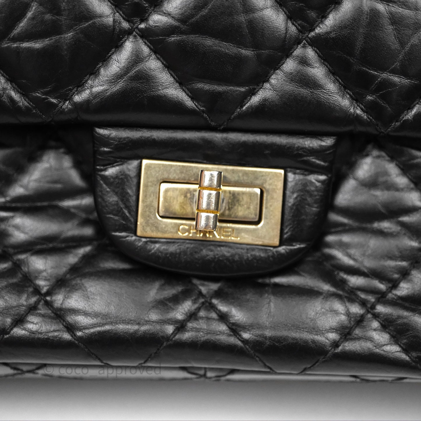 Chanel Reissue 226 Quilted Aged Calfskin Black Aged Gold Hardware