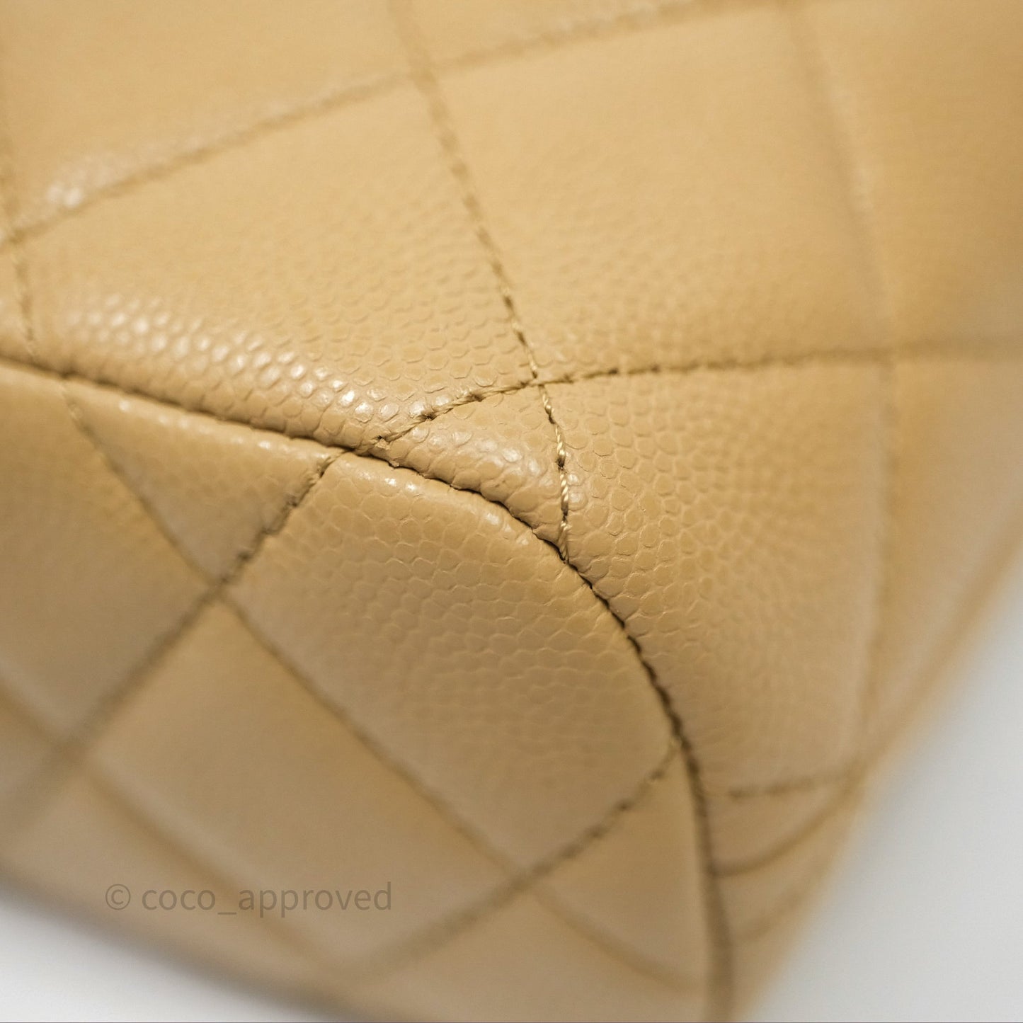 Chanel Hobo With Chain Caviar Dark Beige Gold Hardware