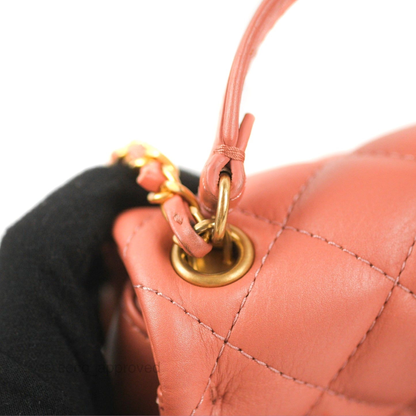 Chanel Day Trip Quilted Small Pink Lambskin Aged Gold Hardware