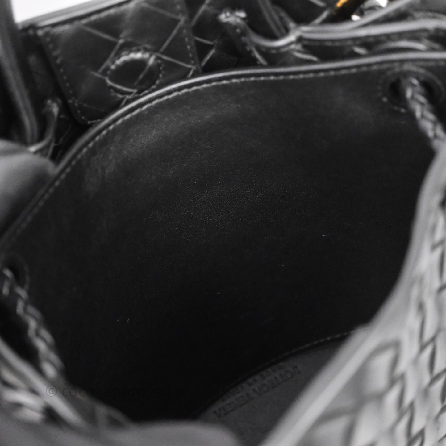 Bottega Veneta Small Andiamo Intrecciato Black Bag Lambskin
